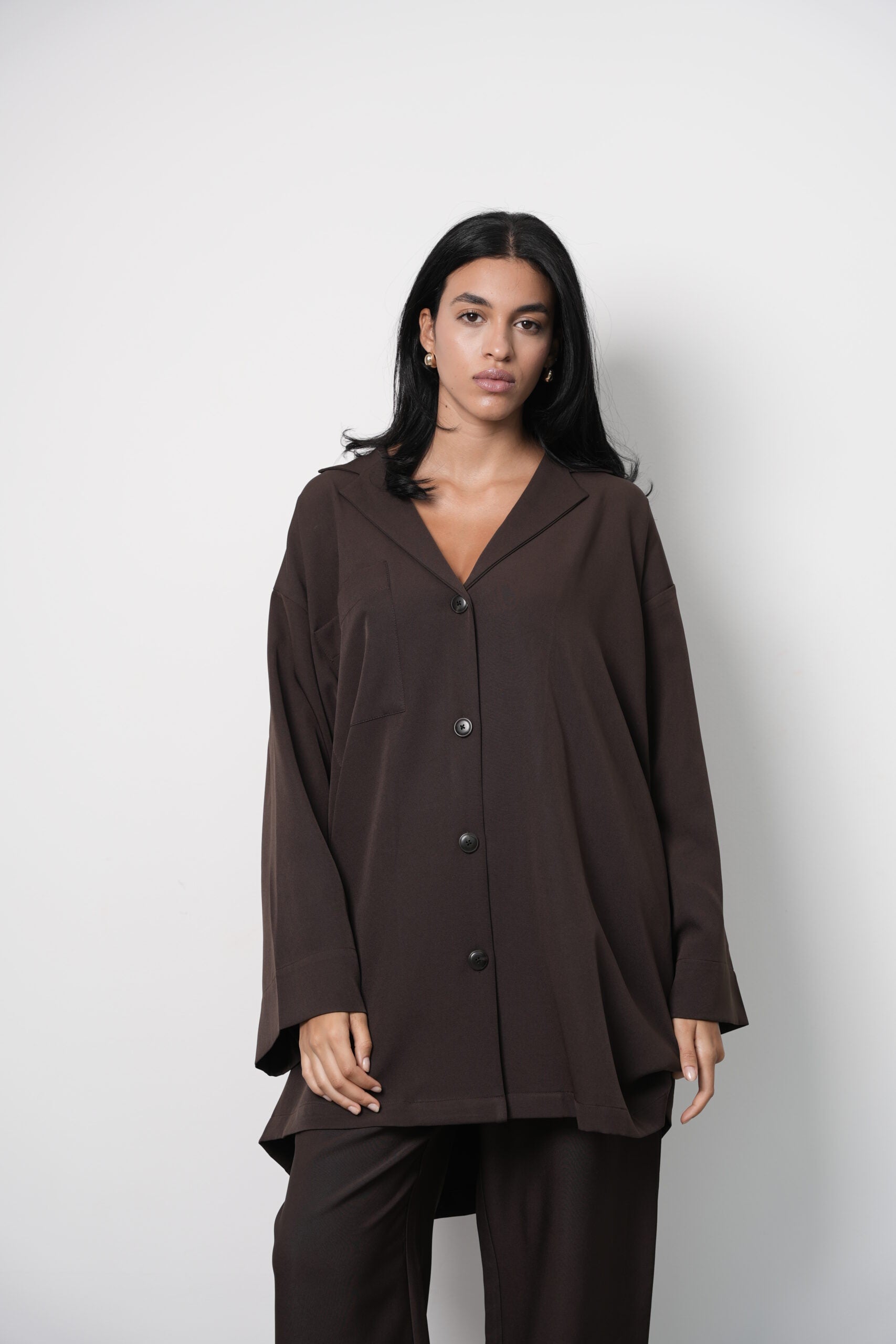 chemise veste Amelian marron