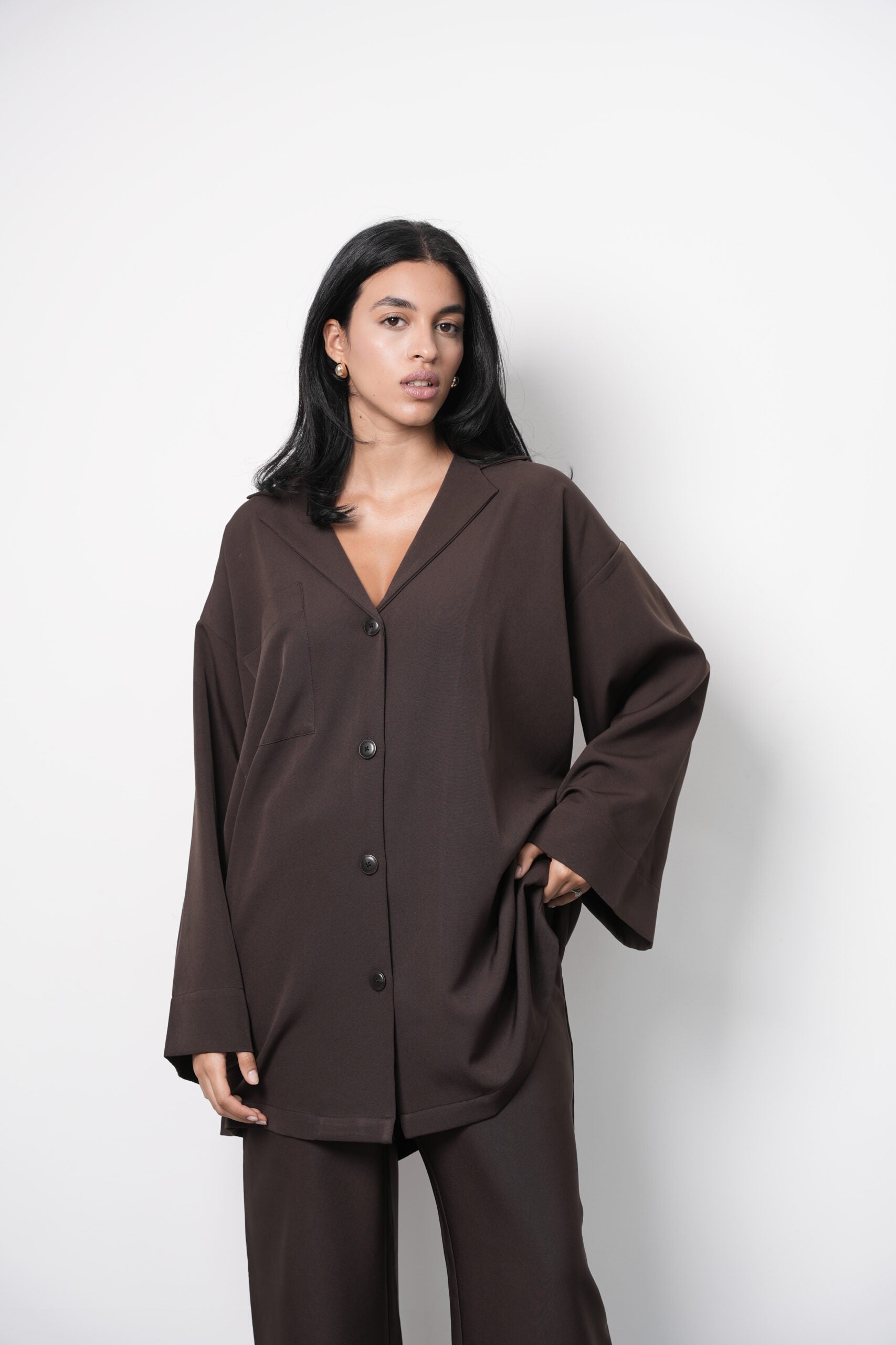 chemise veste Amelian marron