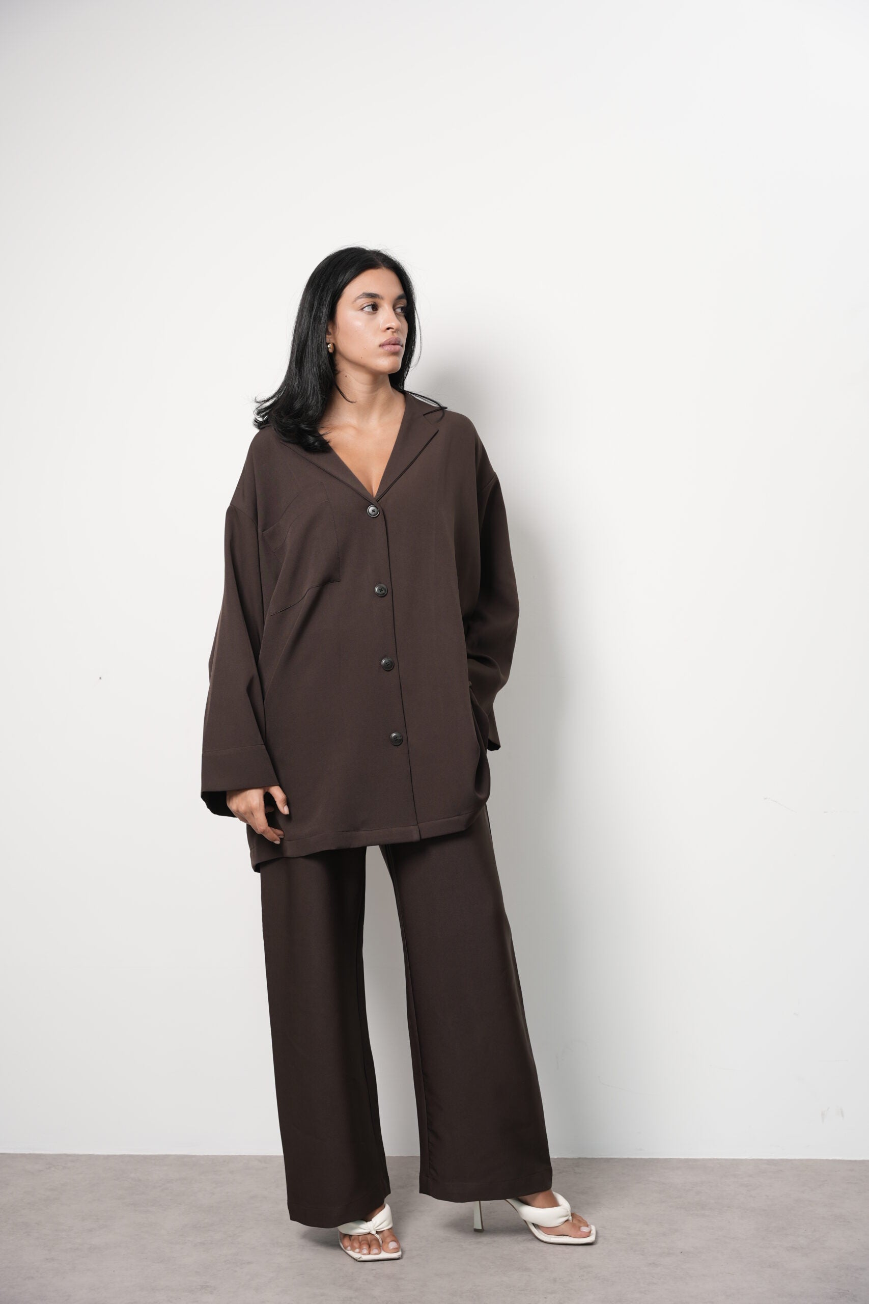 chemise veste Amelian marron