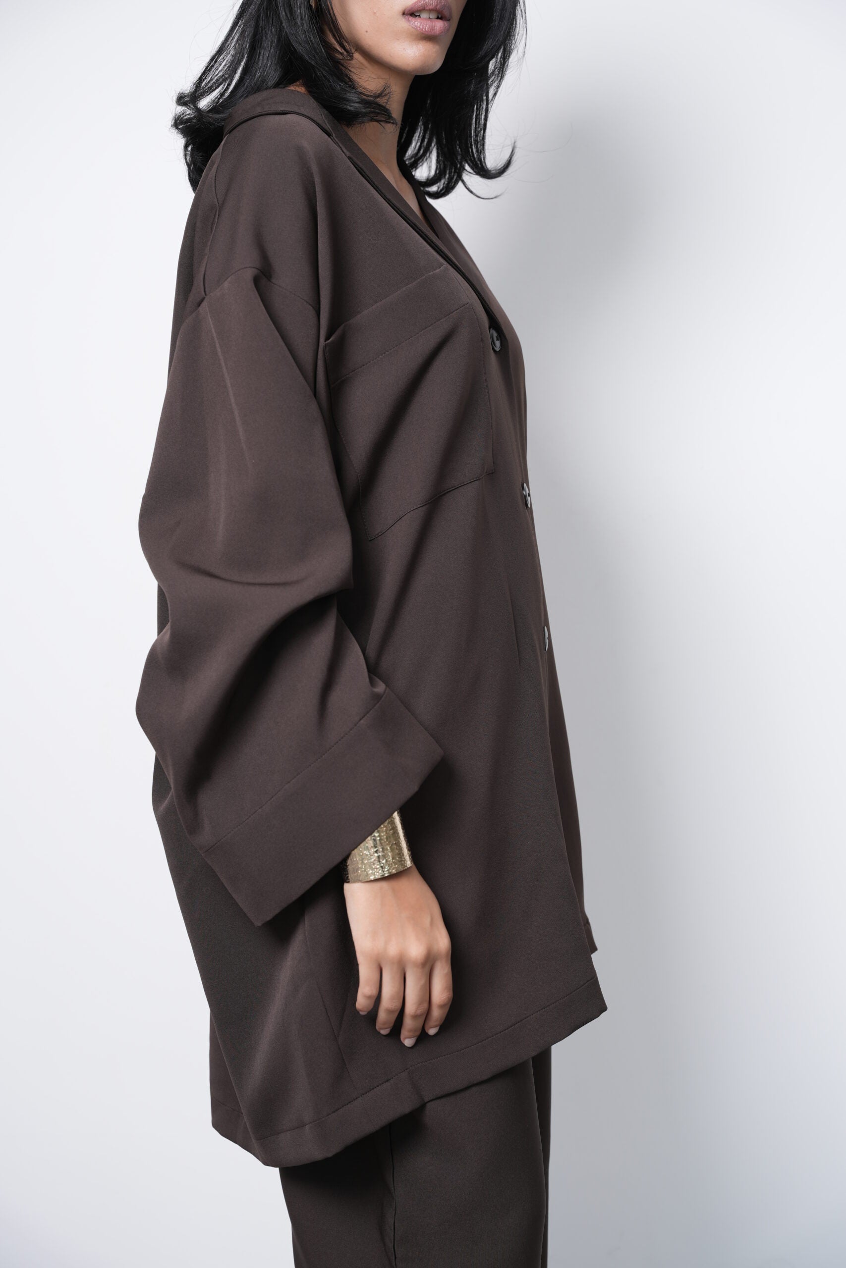 chemise veste Amelian marron