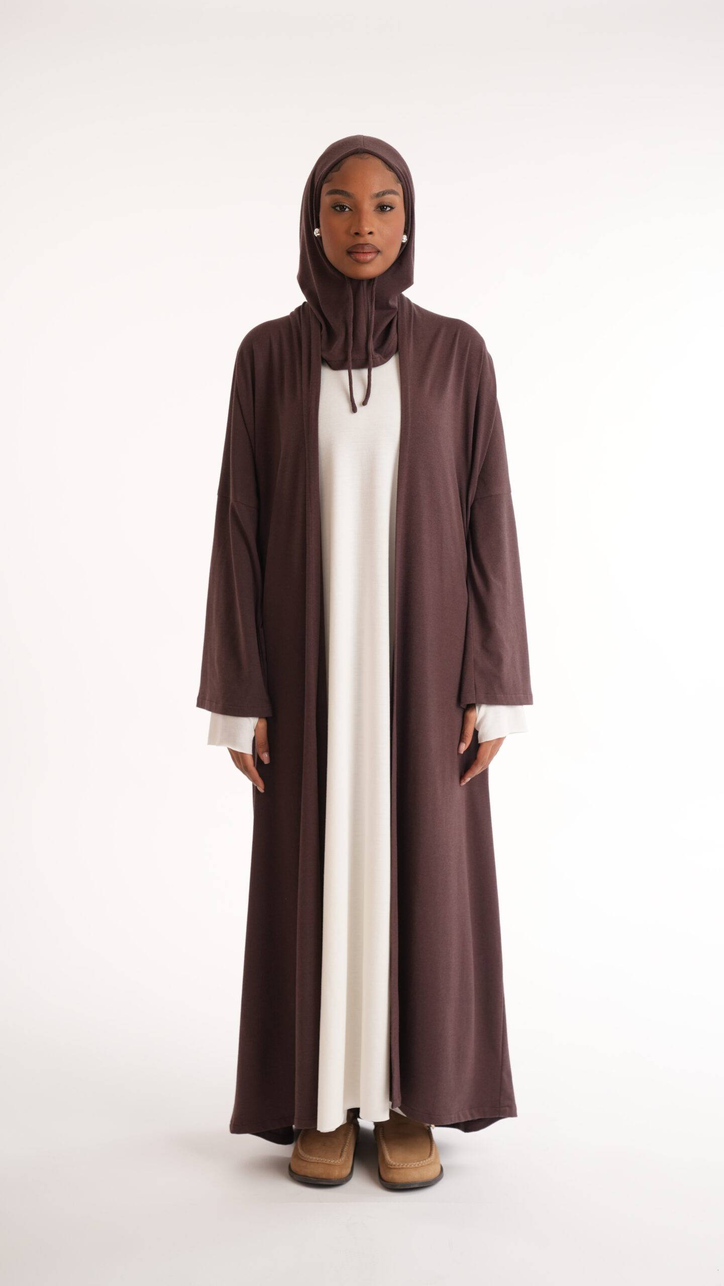 Abaya cardigan cozy Marron
