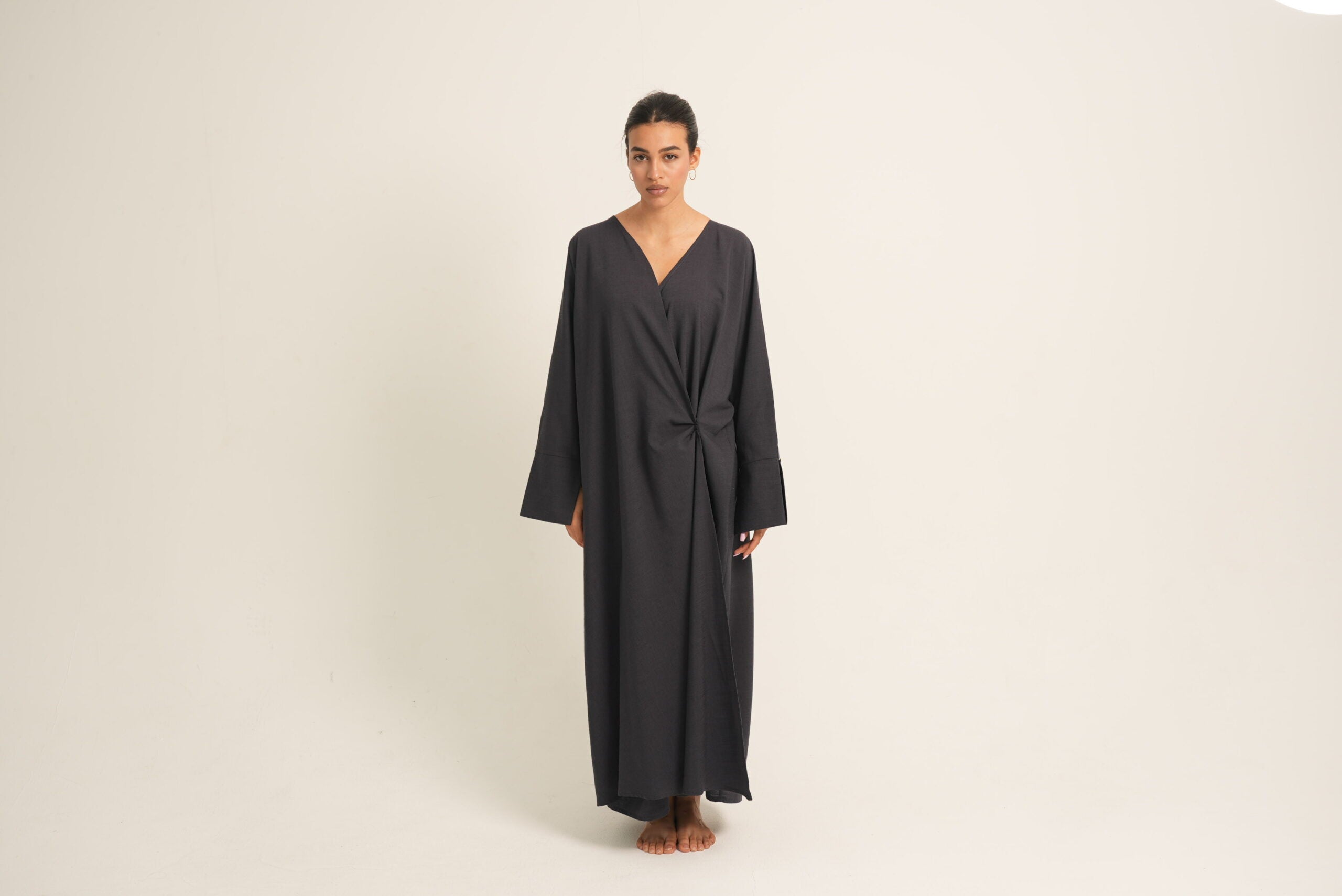 Robe Milah style abaya lin black