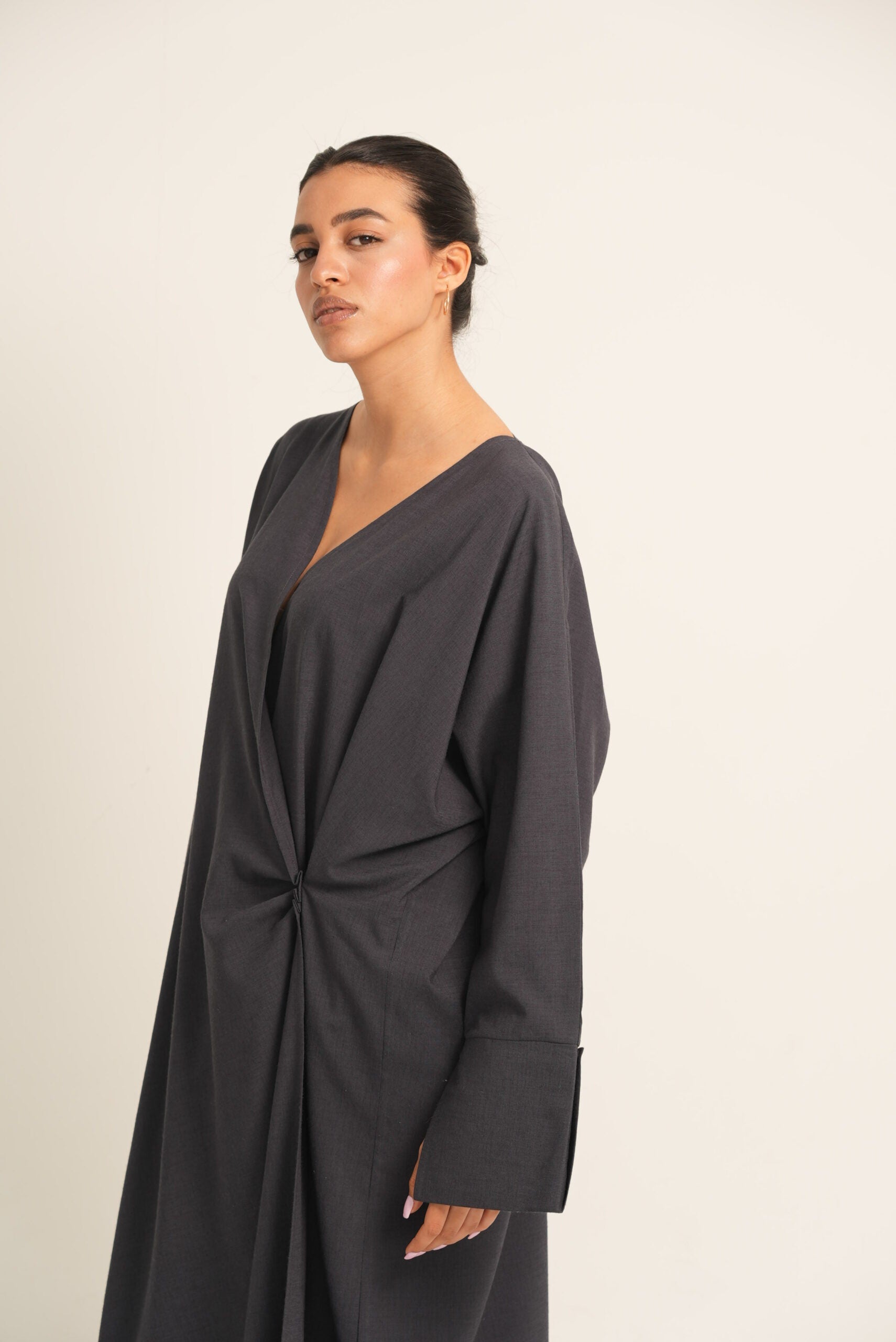 Robe Milah style abaya lin black