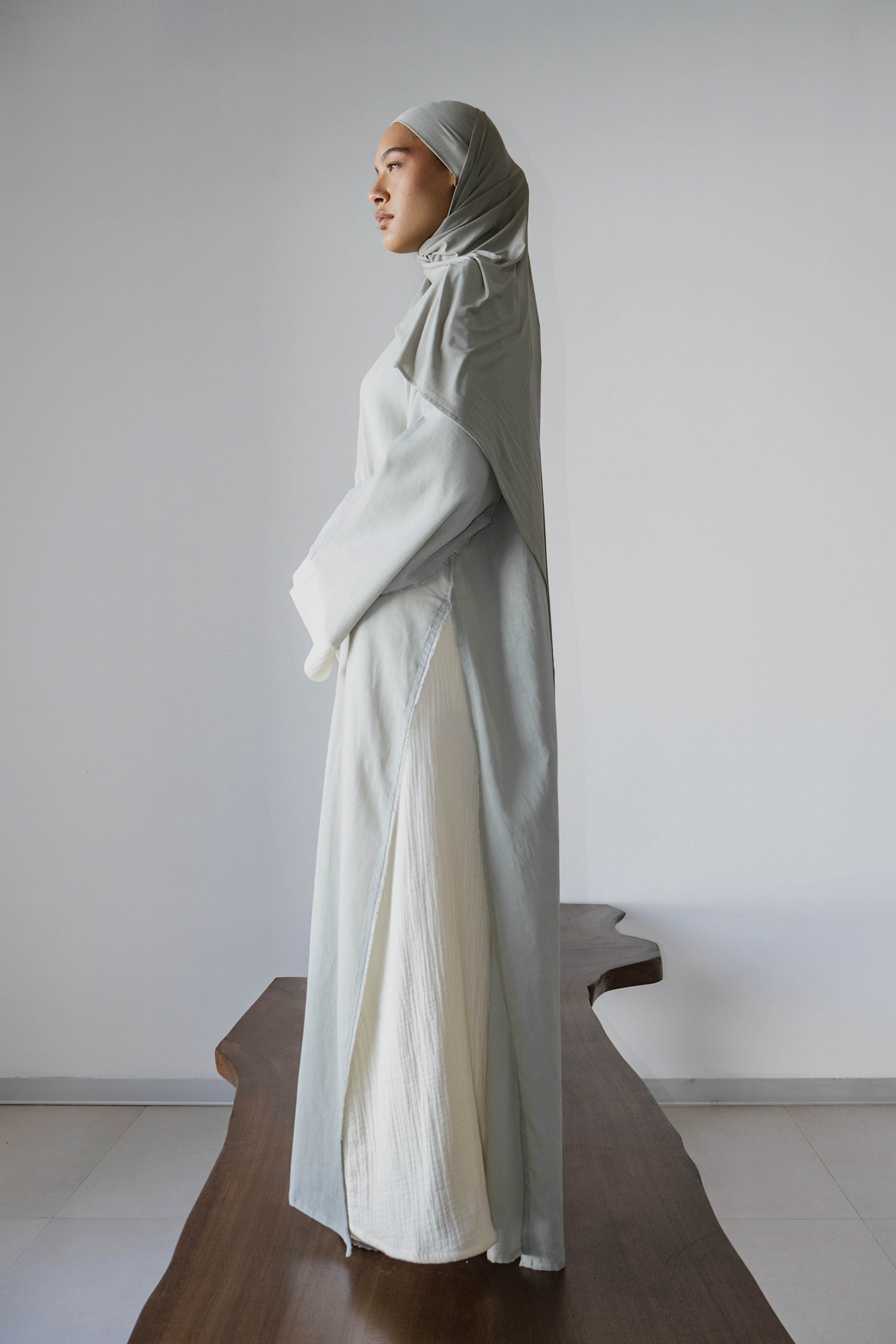 kimono Ossy lin vert pistache