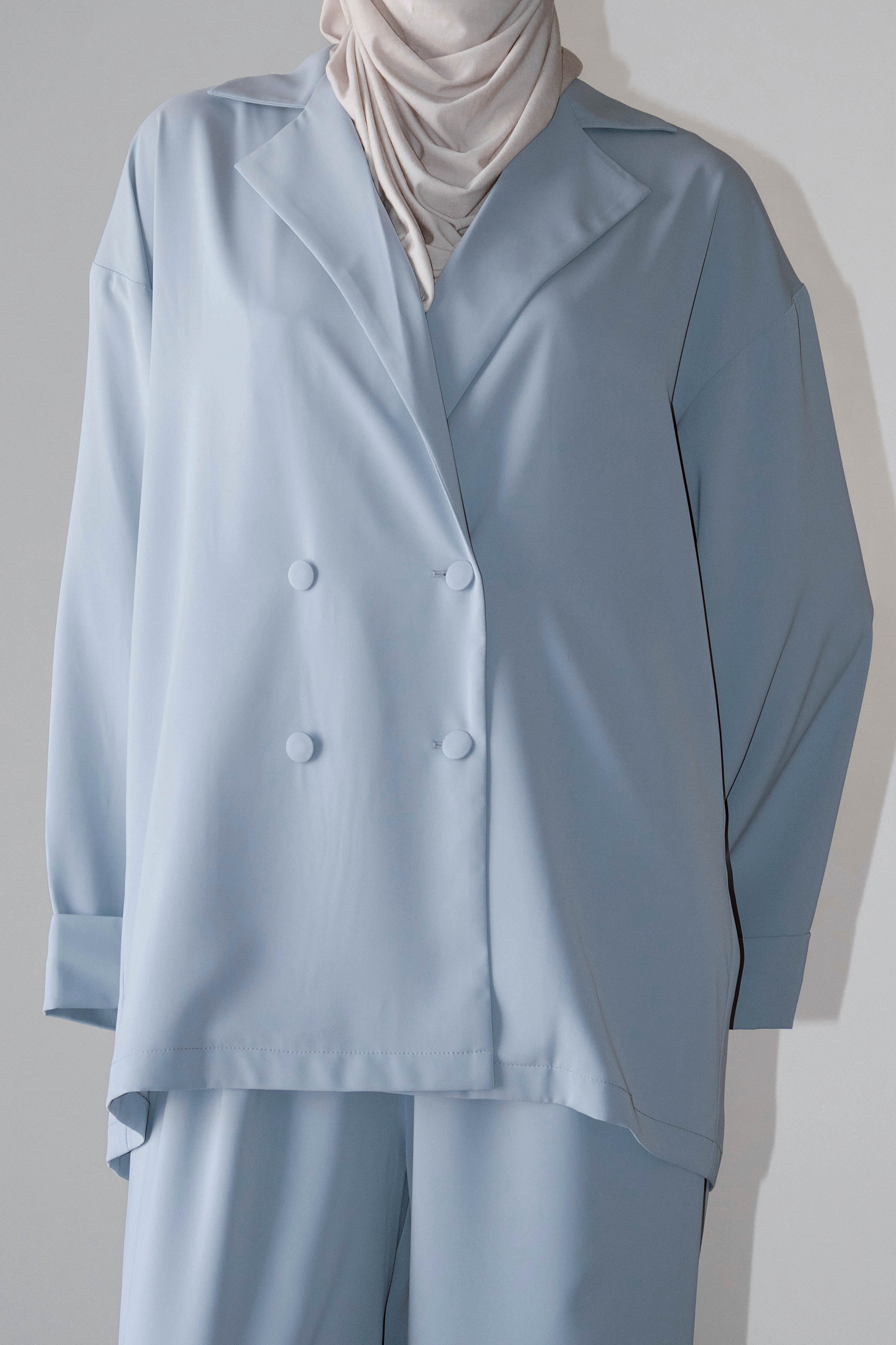Veste croisée classy bleu ciel