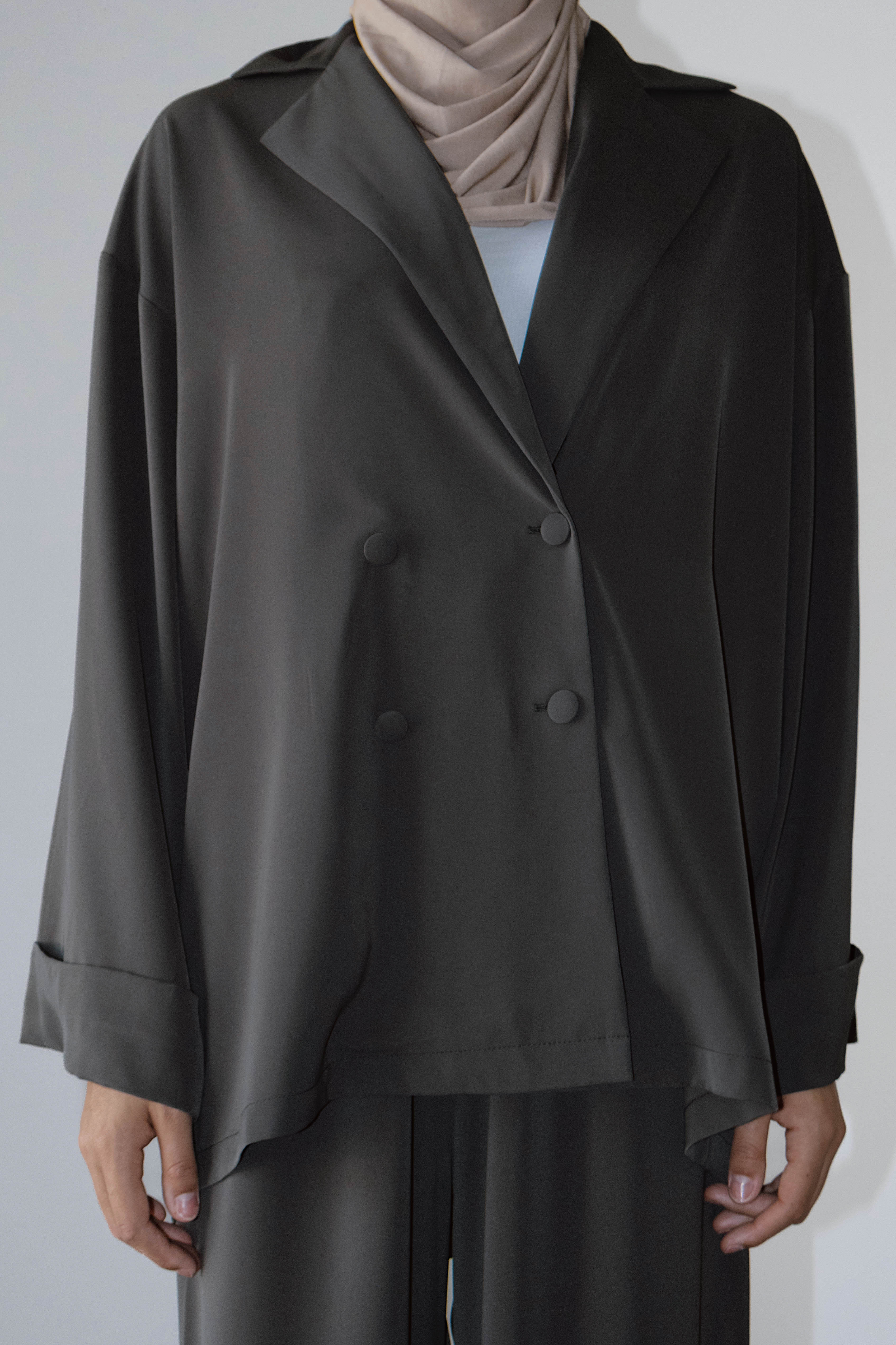 Veste croisée classy Kaki foncé