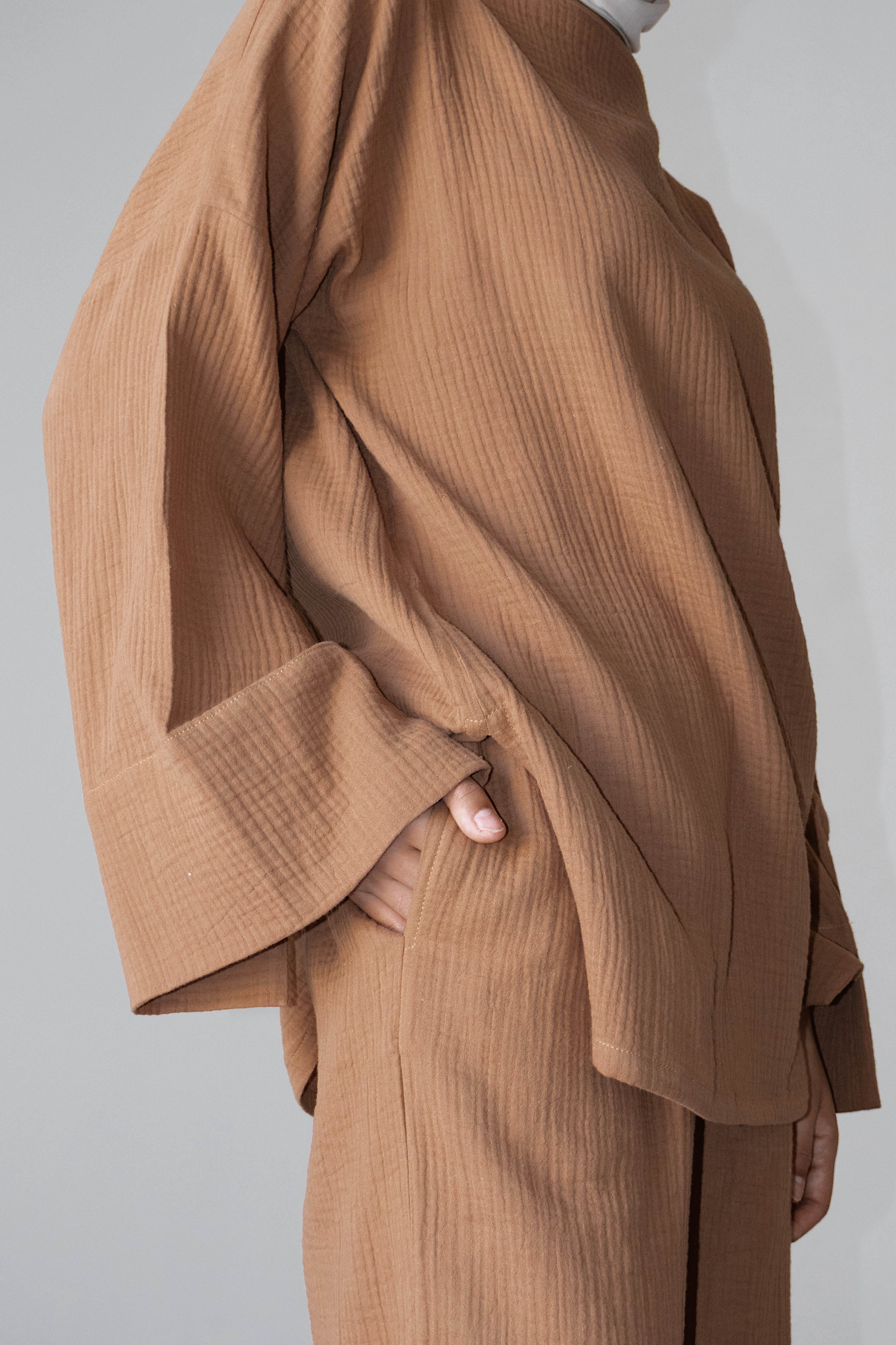 Pantalon Sara gaz de coton terracotta