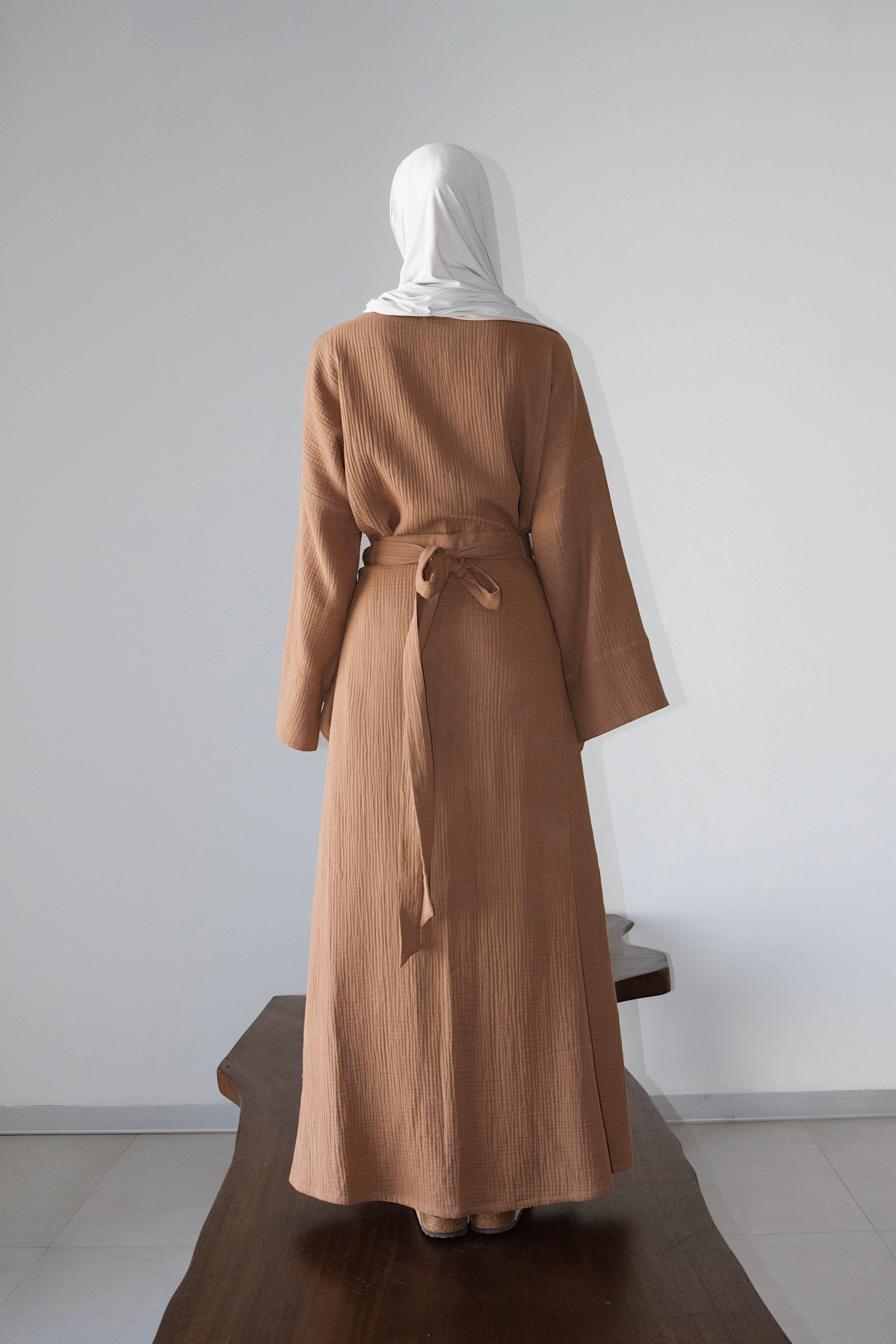 Jupe Sara gaz de coton terracotta