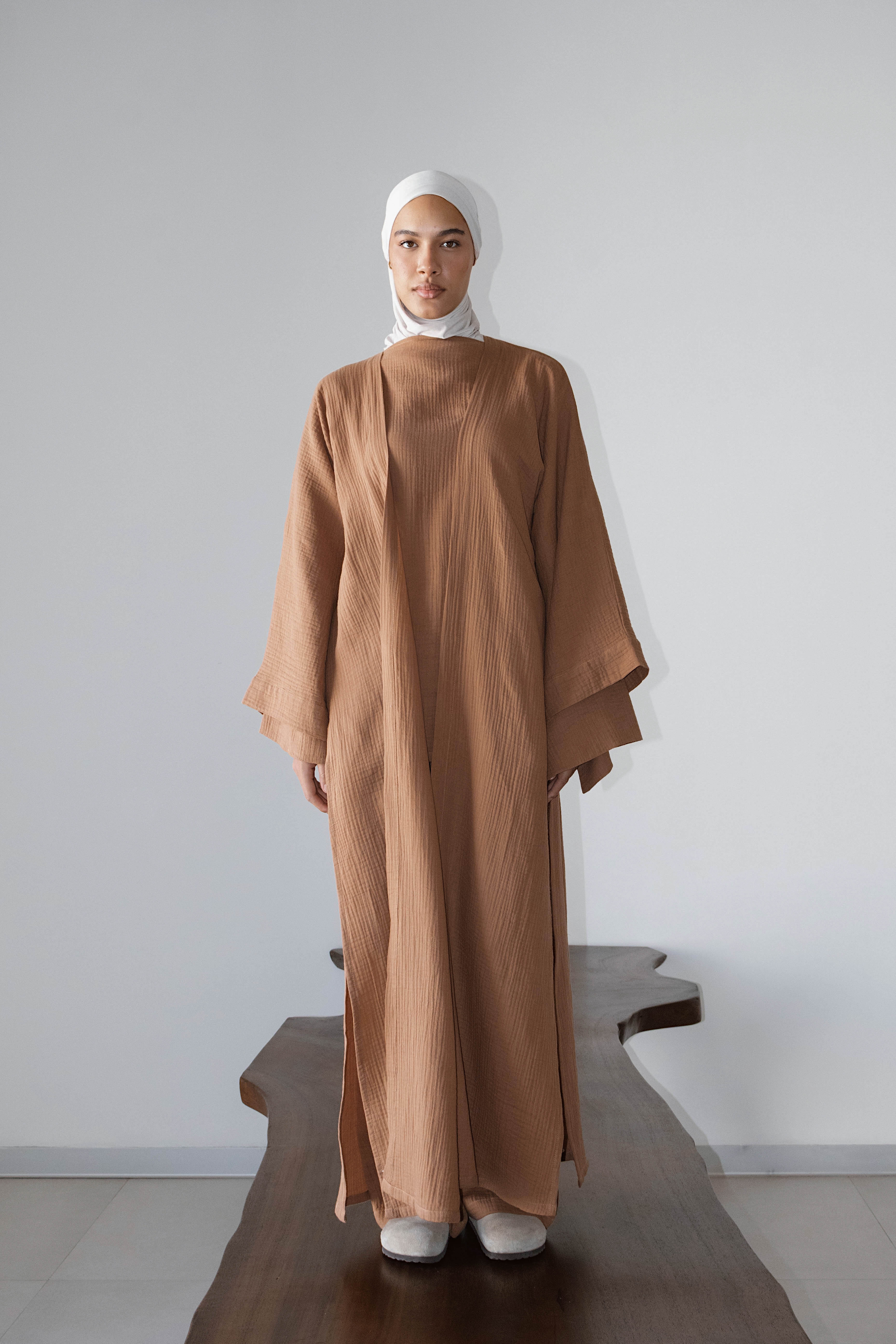 kimono Ossy Gaz de coton terracotta