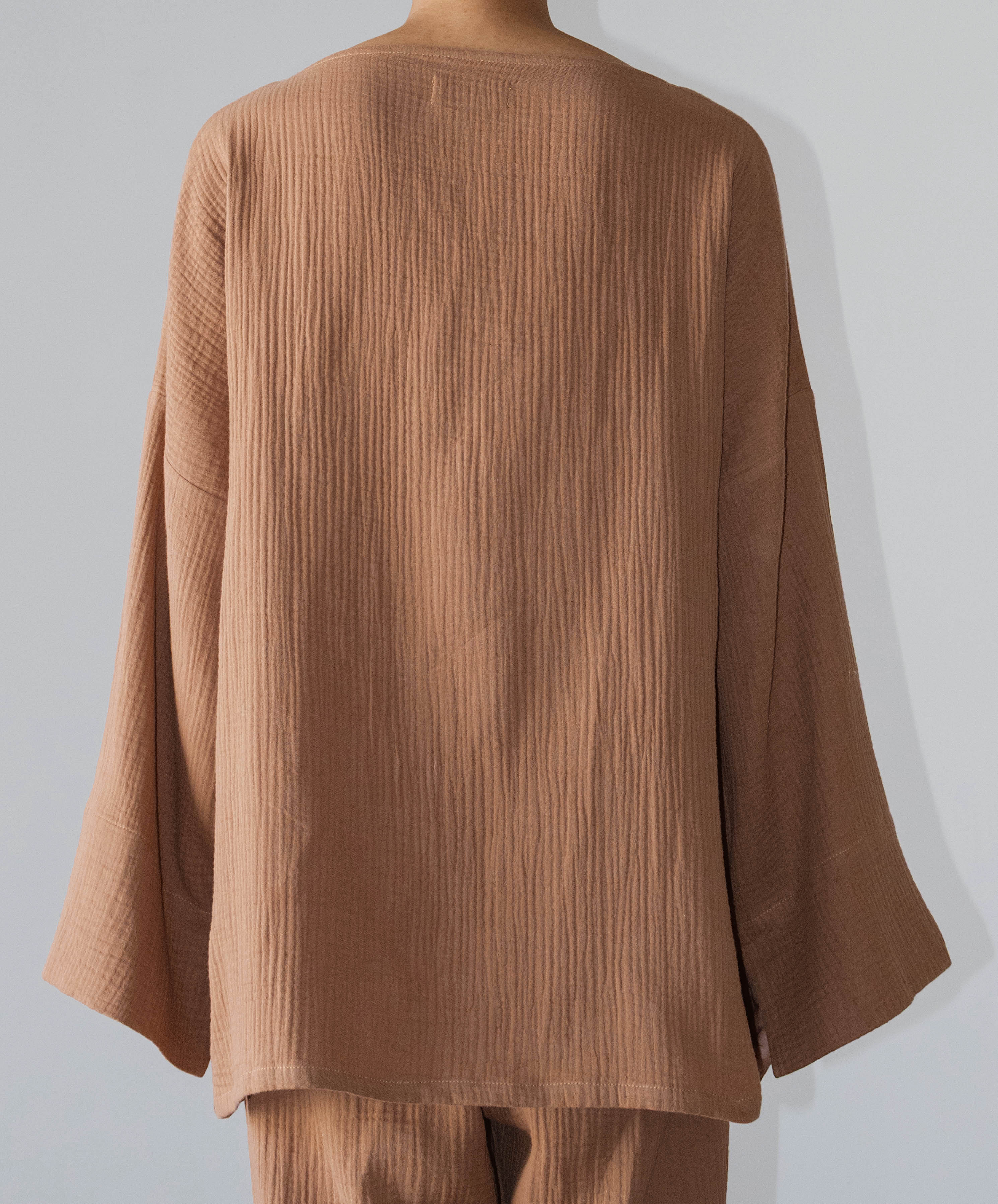 Top Sara gaz de coton terracotta