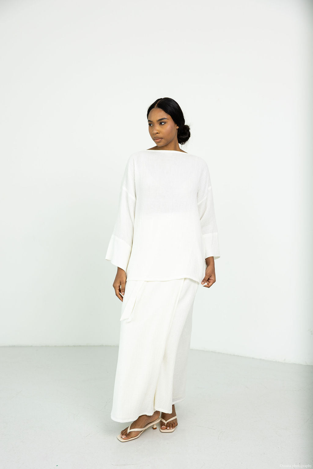 jupe Sara cream gaz de coton