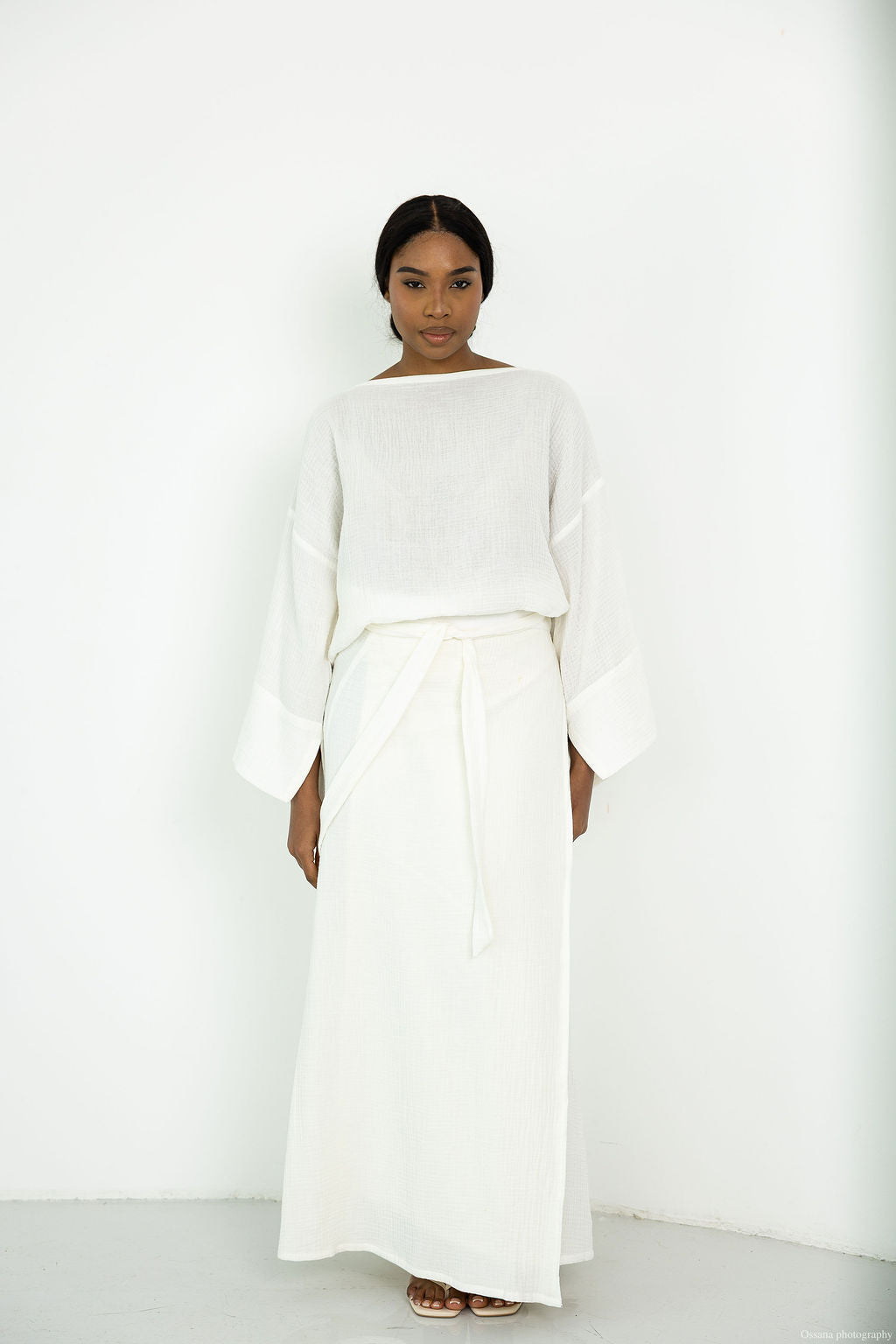jupe Sara cream gaz de coton