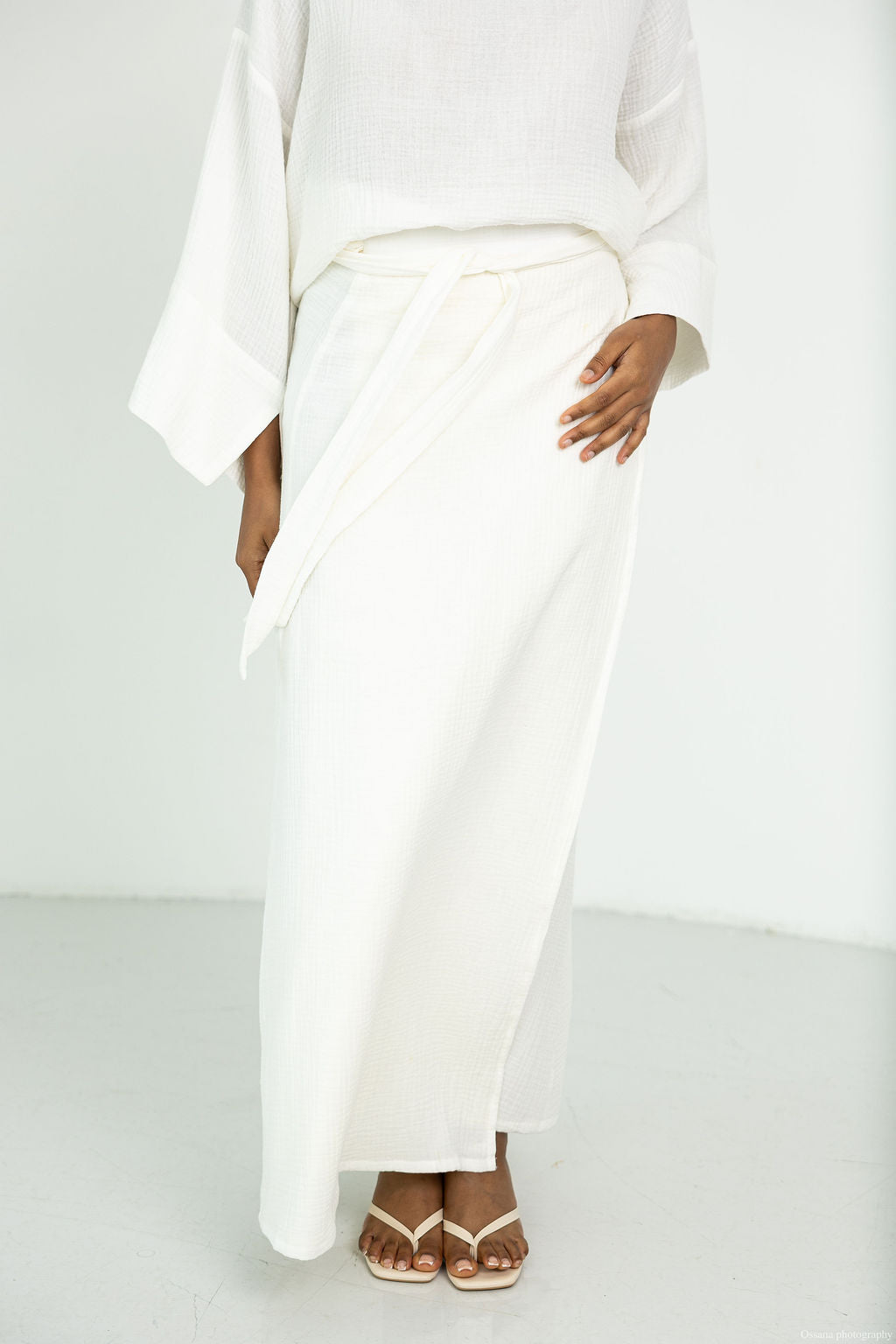 jupe Sara cream gaz de coton