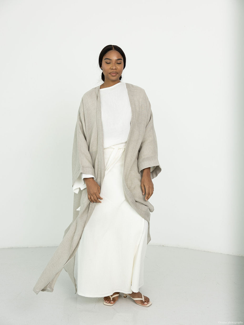 kimono Ossy Lin gris perle