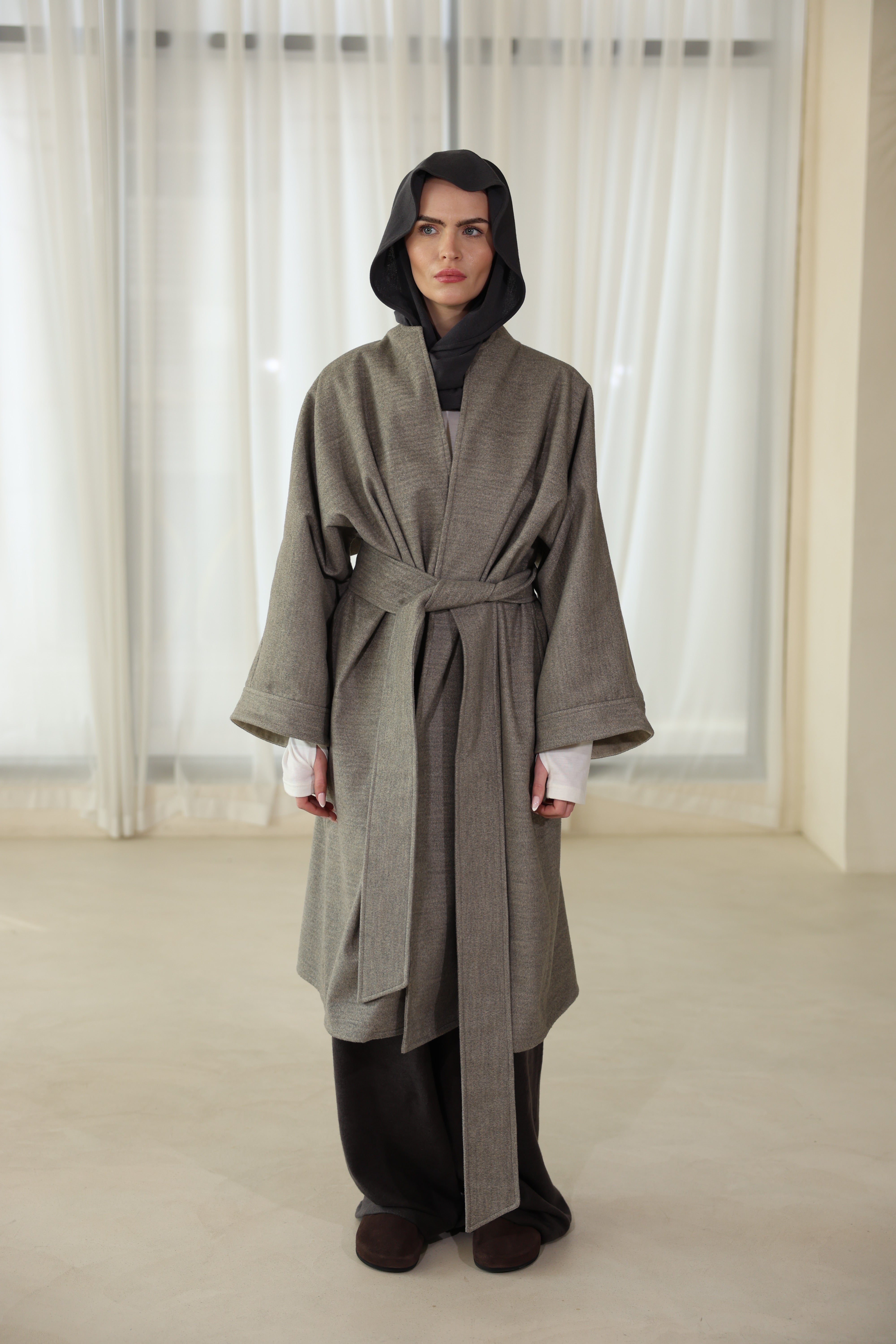 Manteau LYA gris clair chine