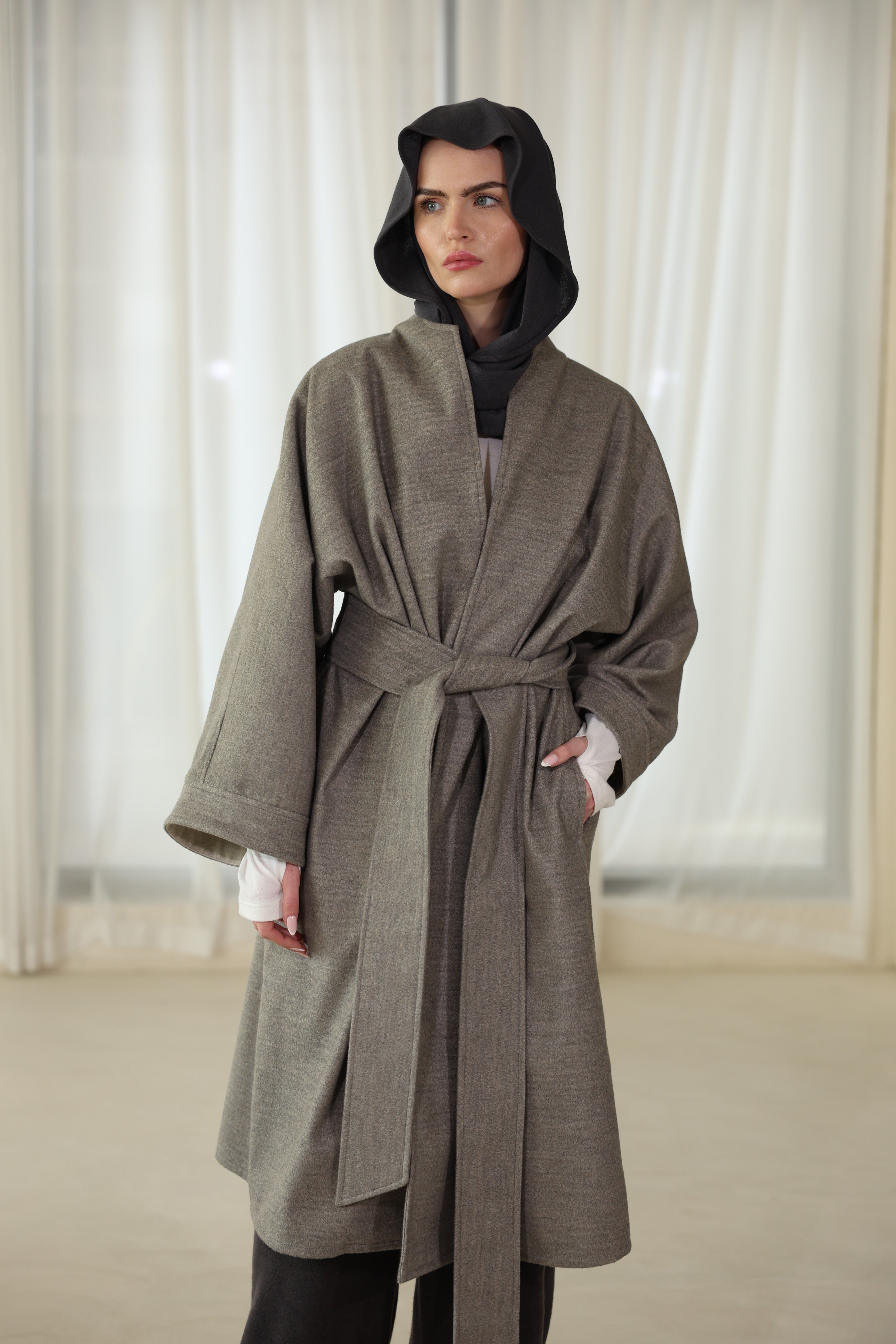 Manteau LYA gris clair chine