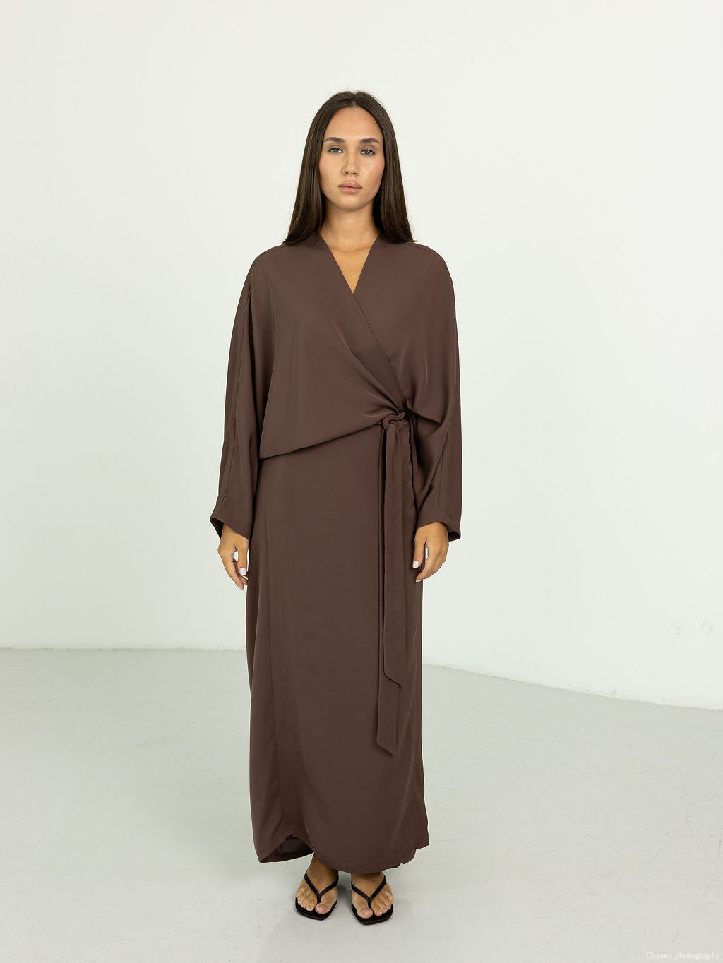 Robe abaya Nida Marron Glacé