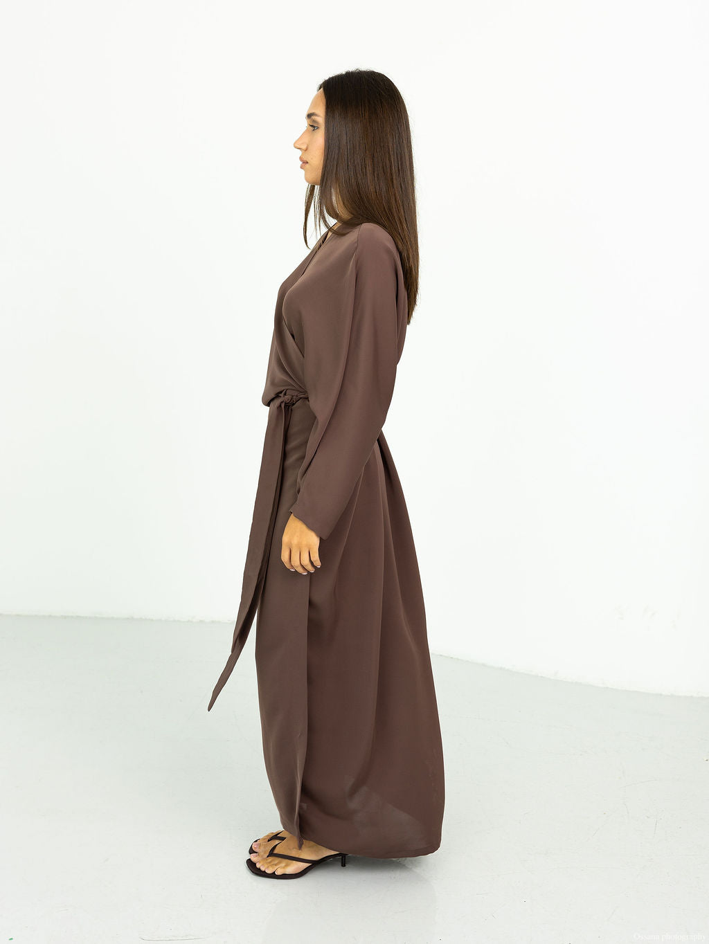 Robe abaya Nida Marron glacé