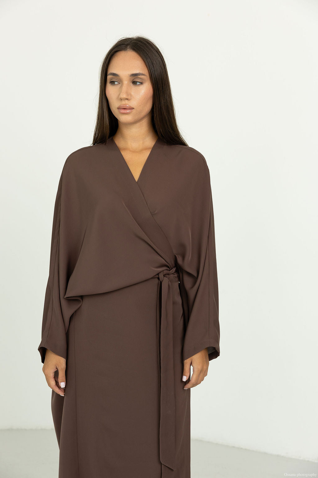 Robe abaya Nida Marron glacé