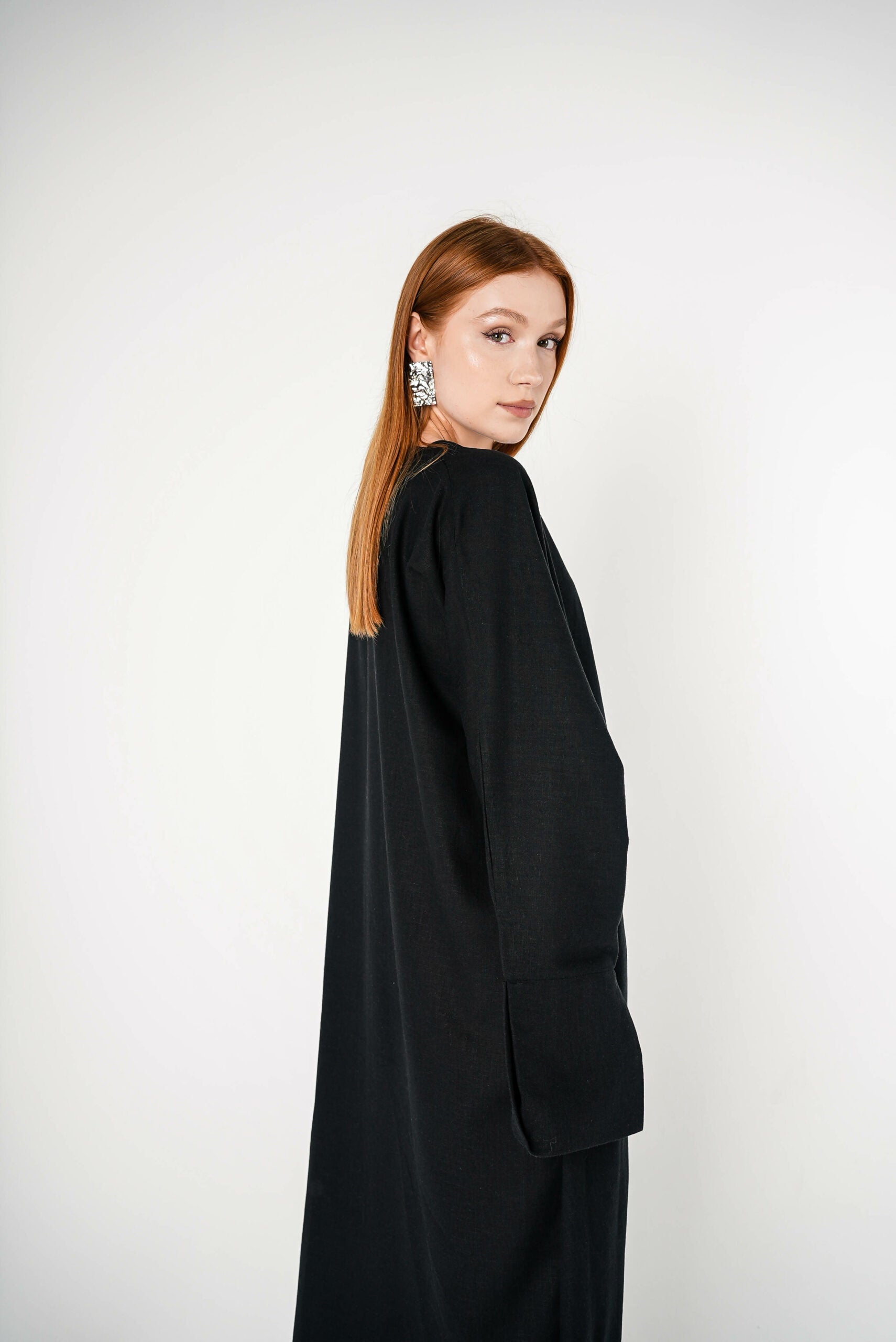 Robe Milah style abaya lin black