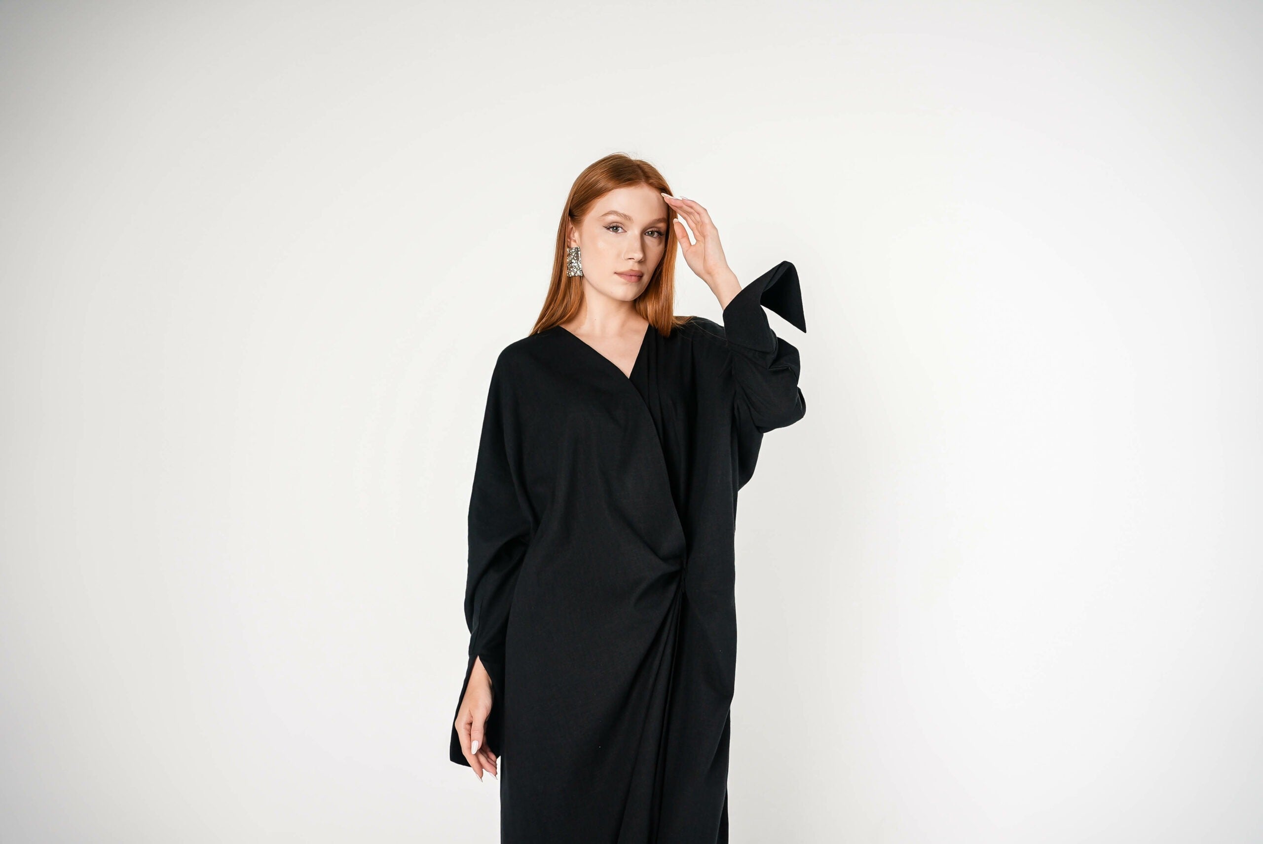 Robe Milah style abaya lin black
