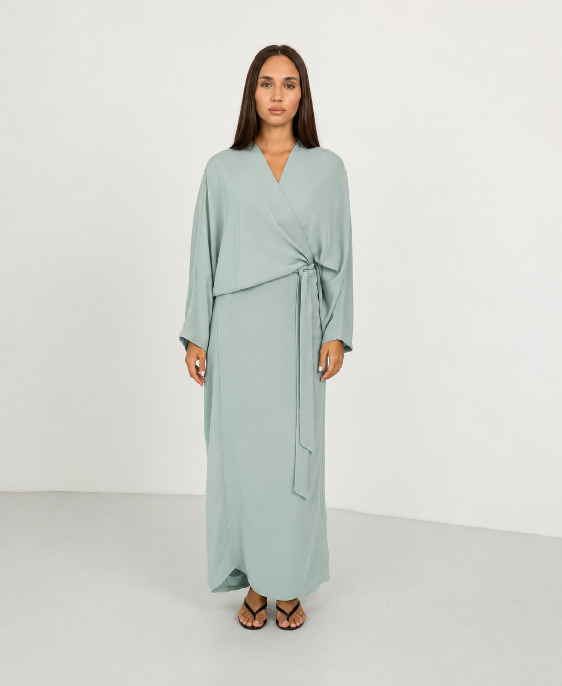 Robe abaya Nida vert d eau