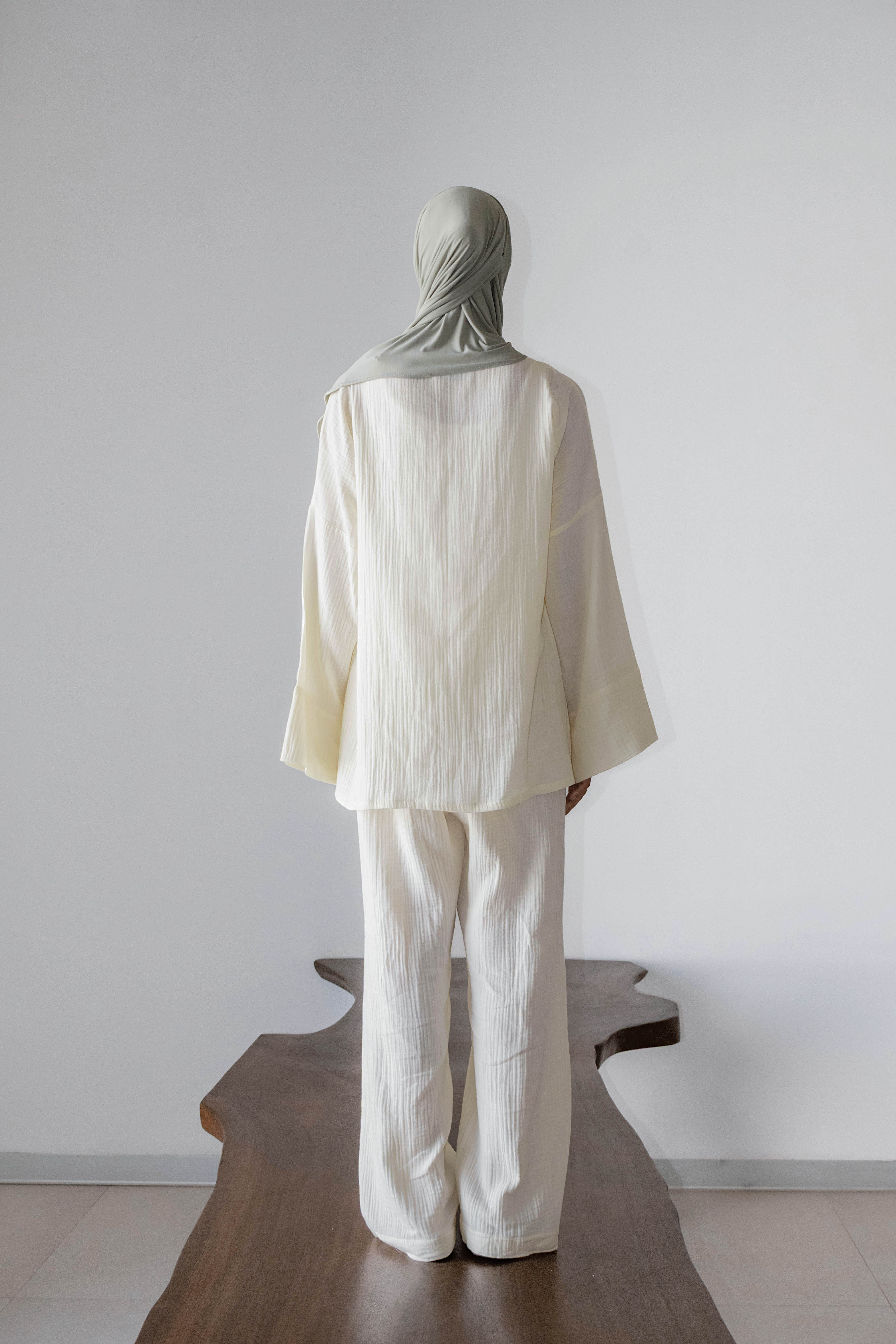 Top Sara gaz de coton vanille