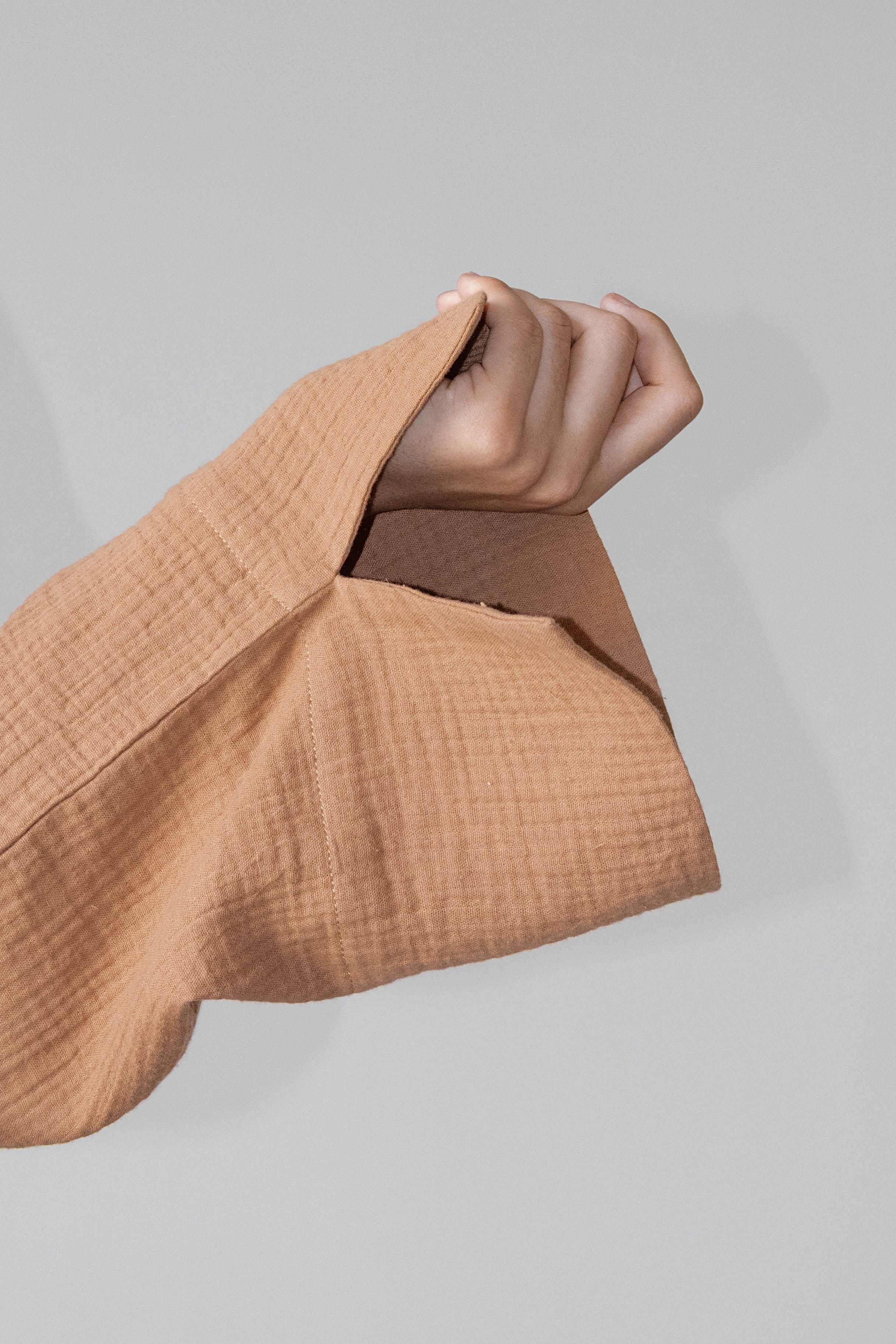 Top Sara gaz de coton terracotta