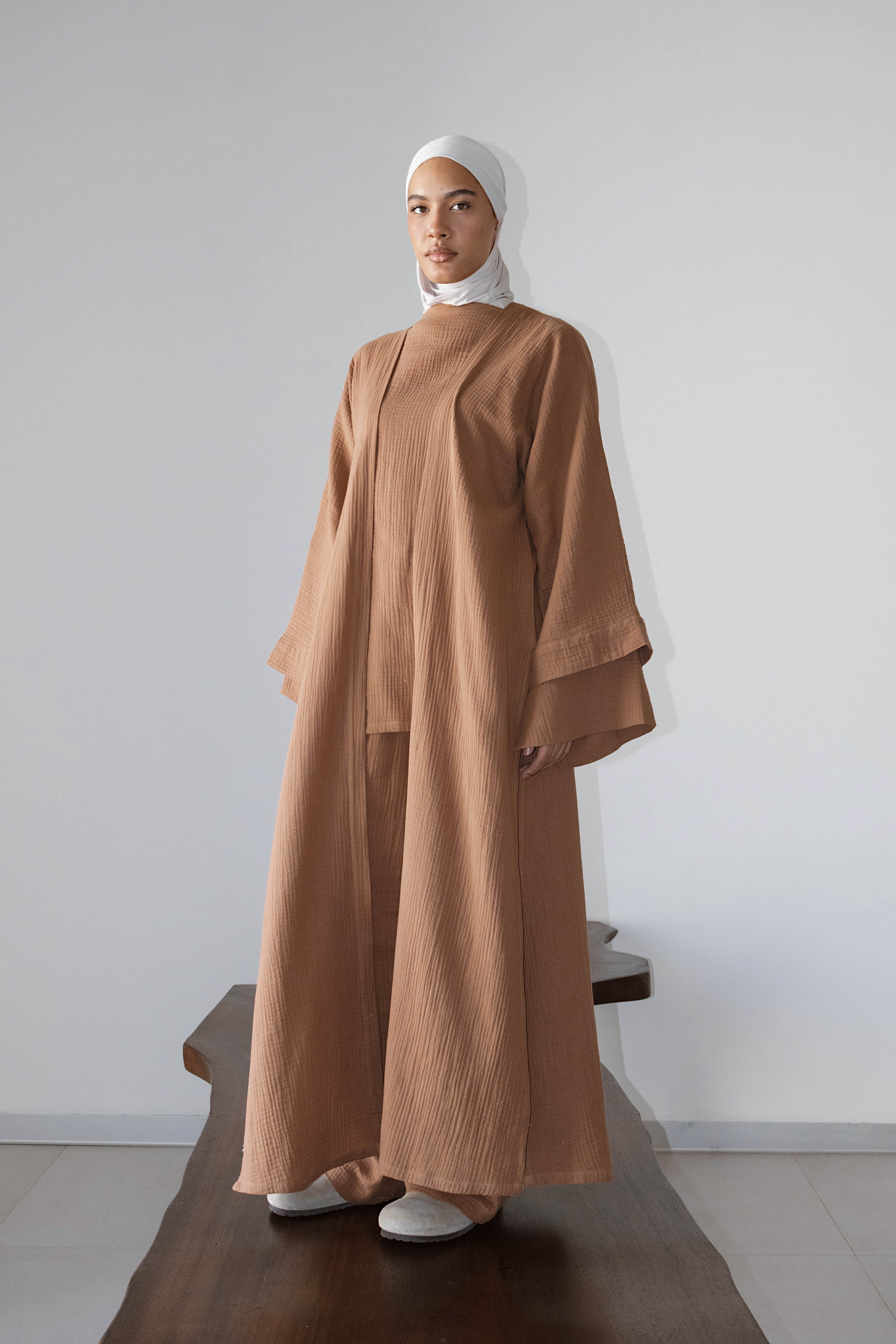 kimono Ossy Gaz de coton terracotta