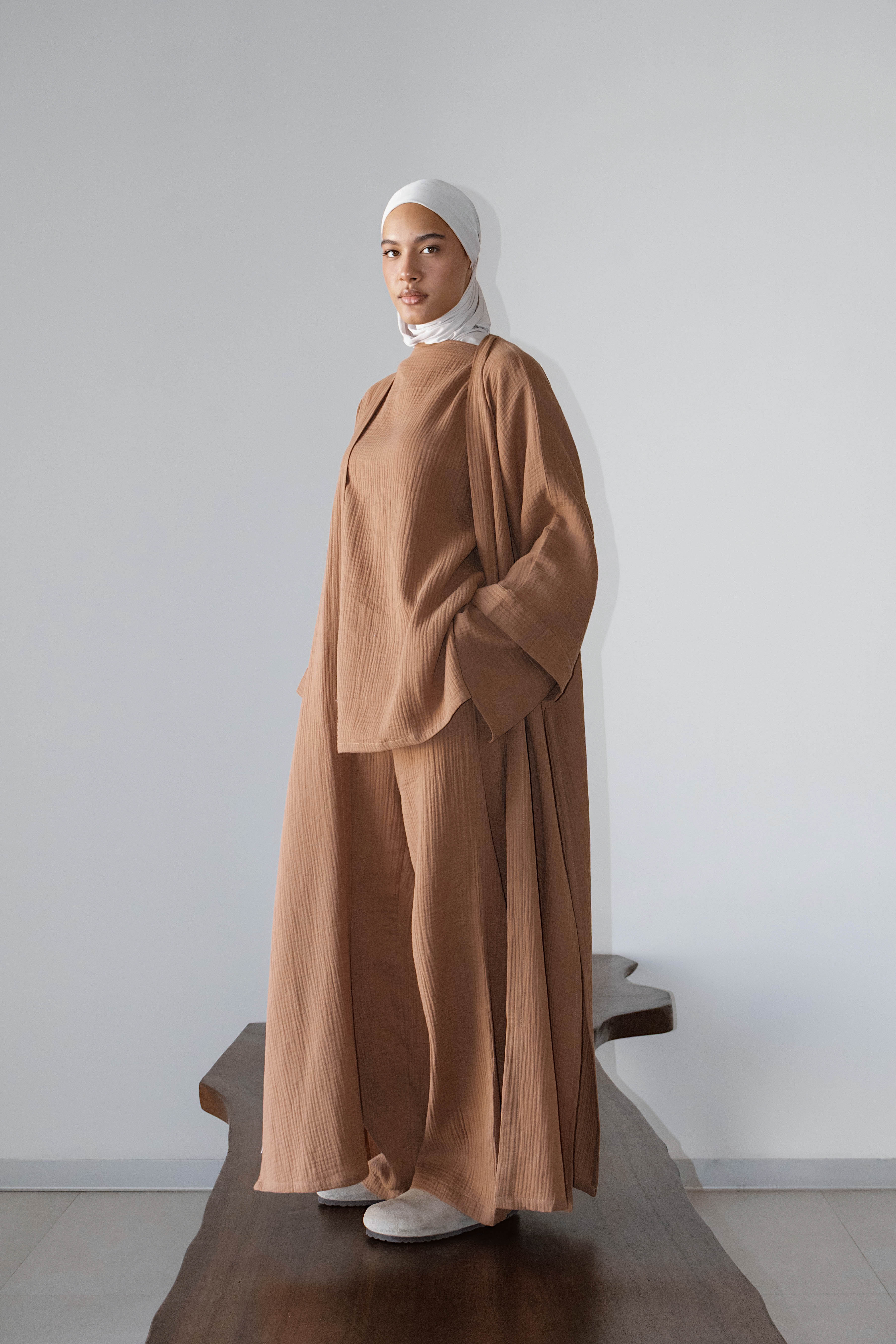 kimono Ossy Gaz de coton terracotta