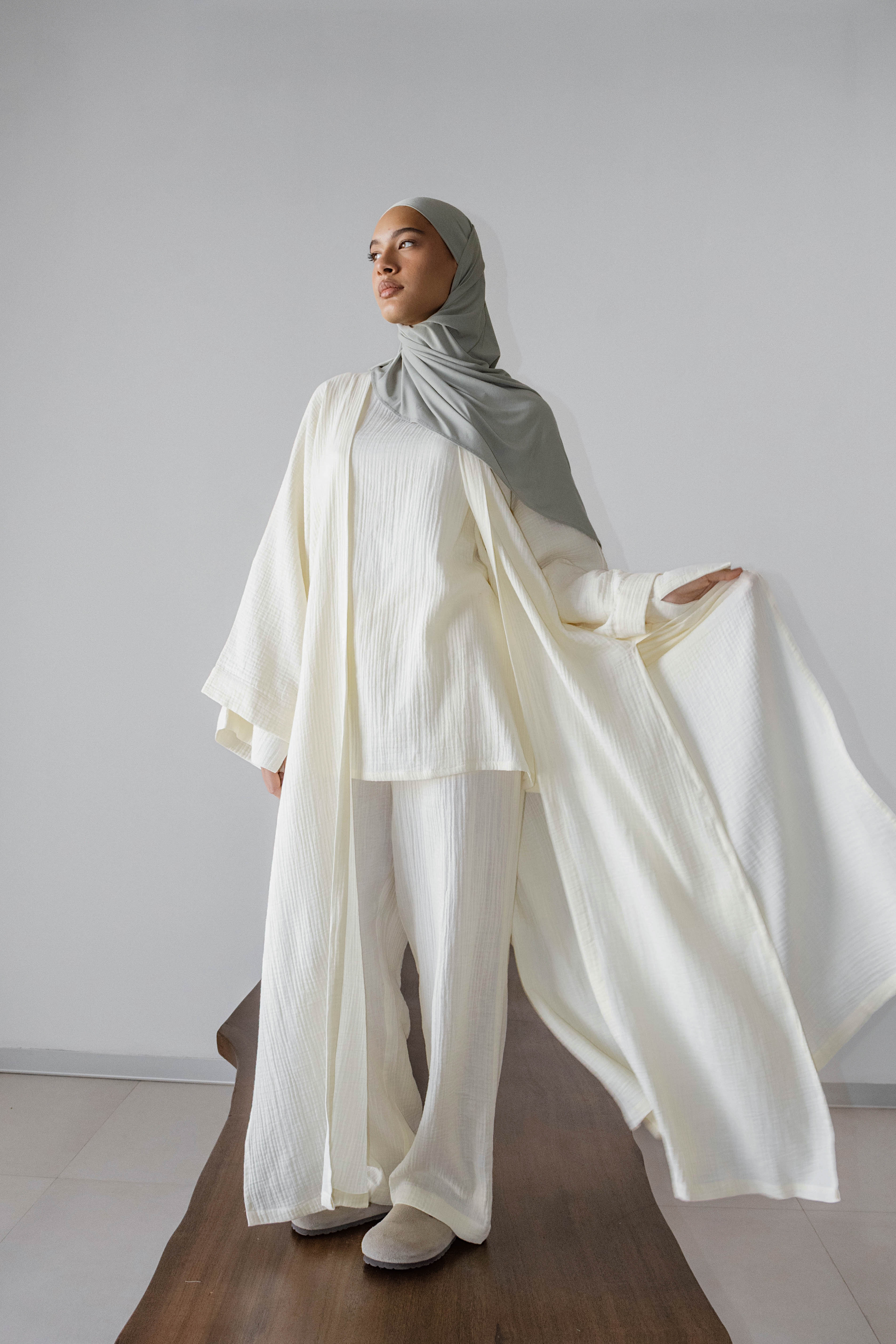 kimono Ossy Gaz de coton vanille