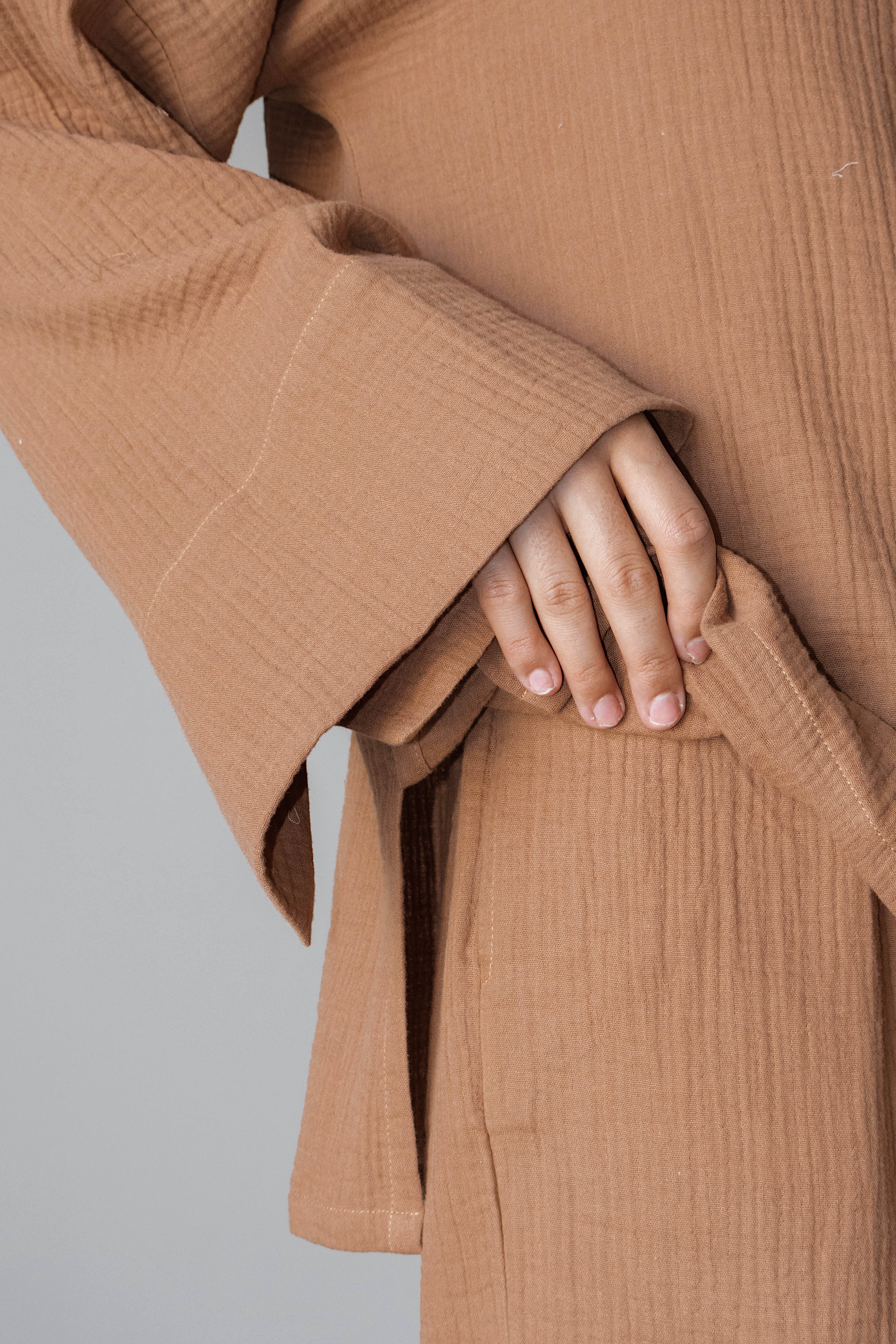 Pantalon Sara gaz de coton terracotta