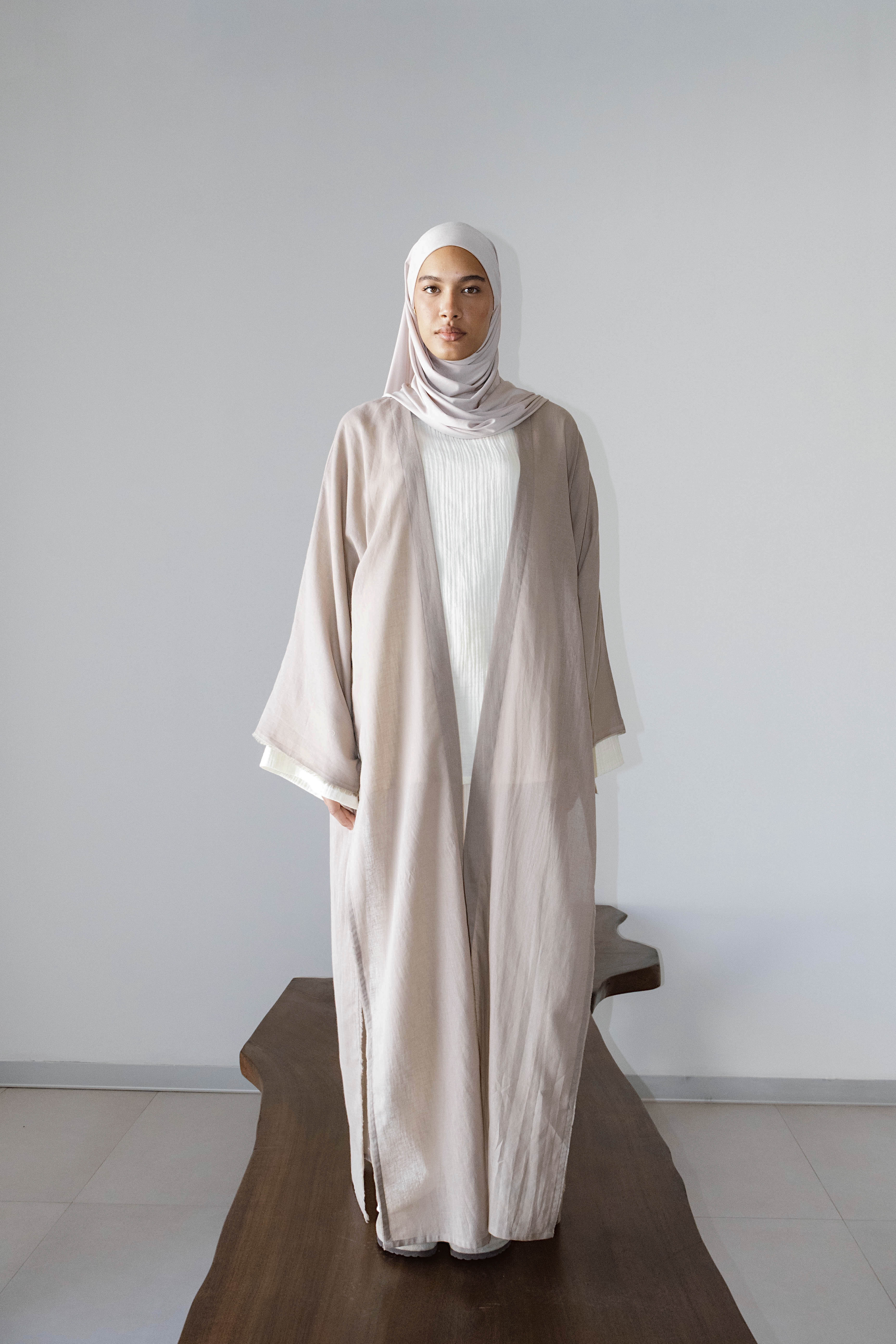 kimono Ossy lin beige foncé