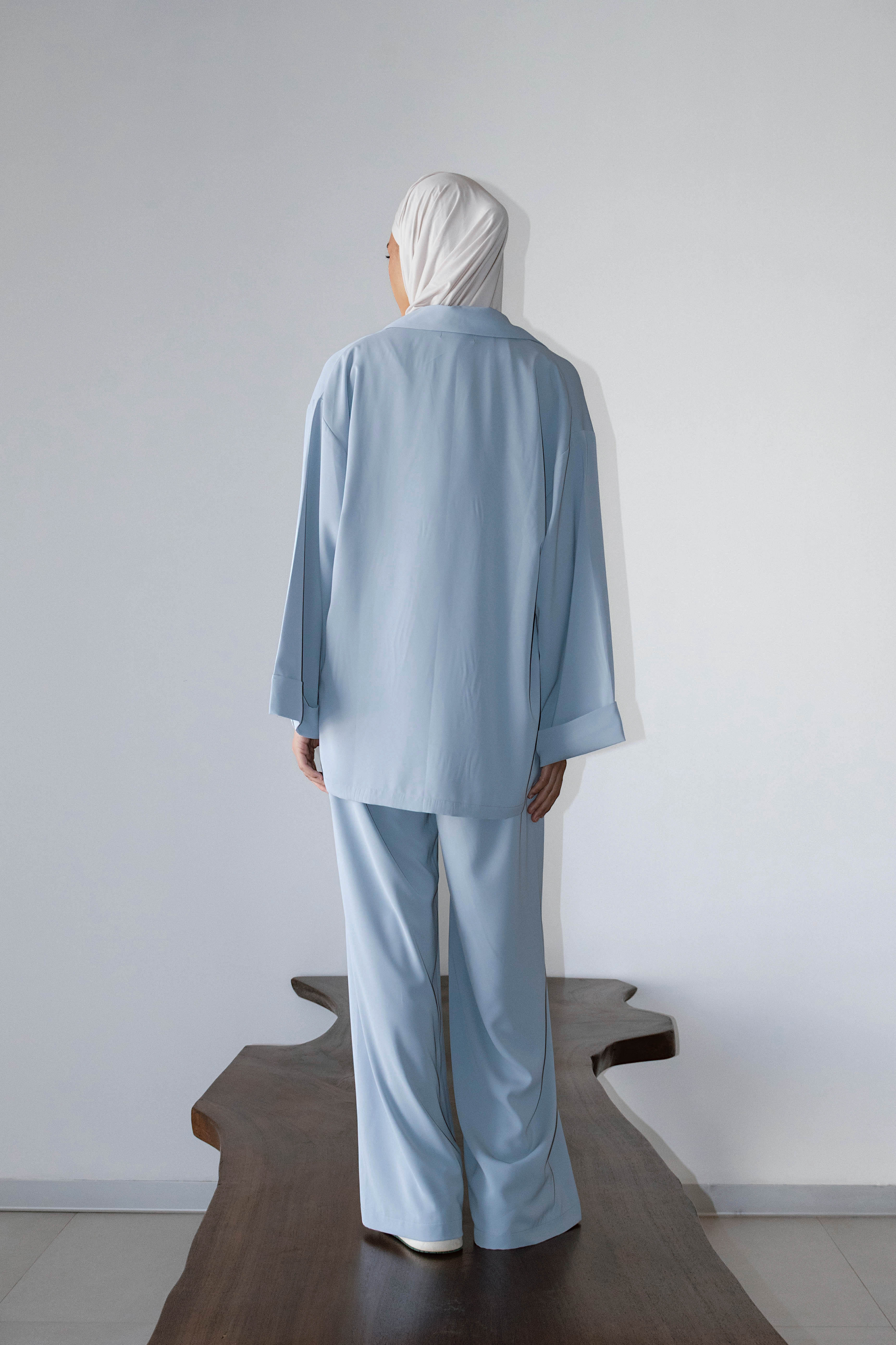 Veste croisée classy bleu ciel