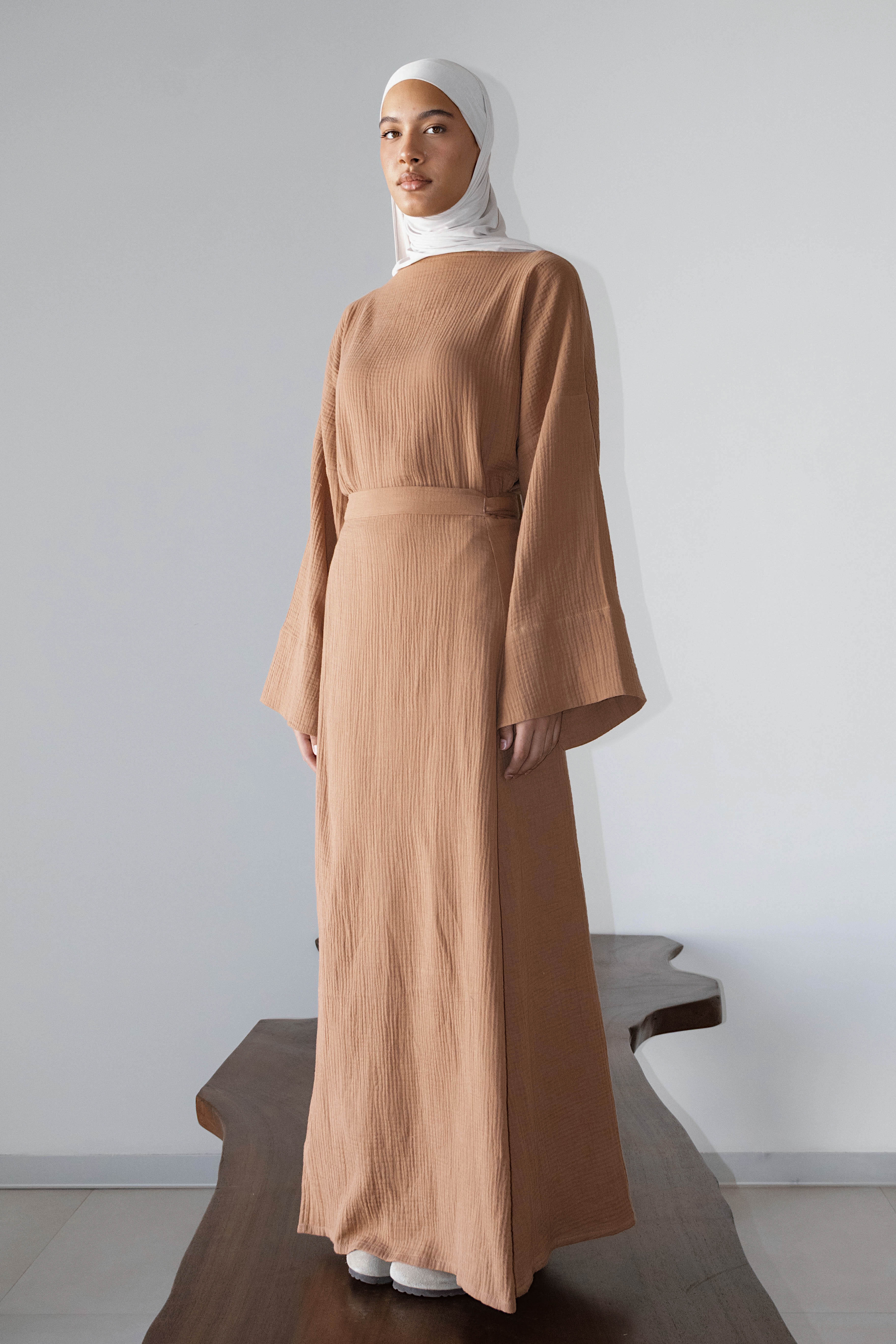 Jupe Sara gaz de coton terracotta