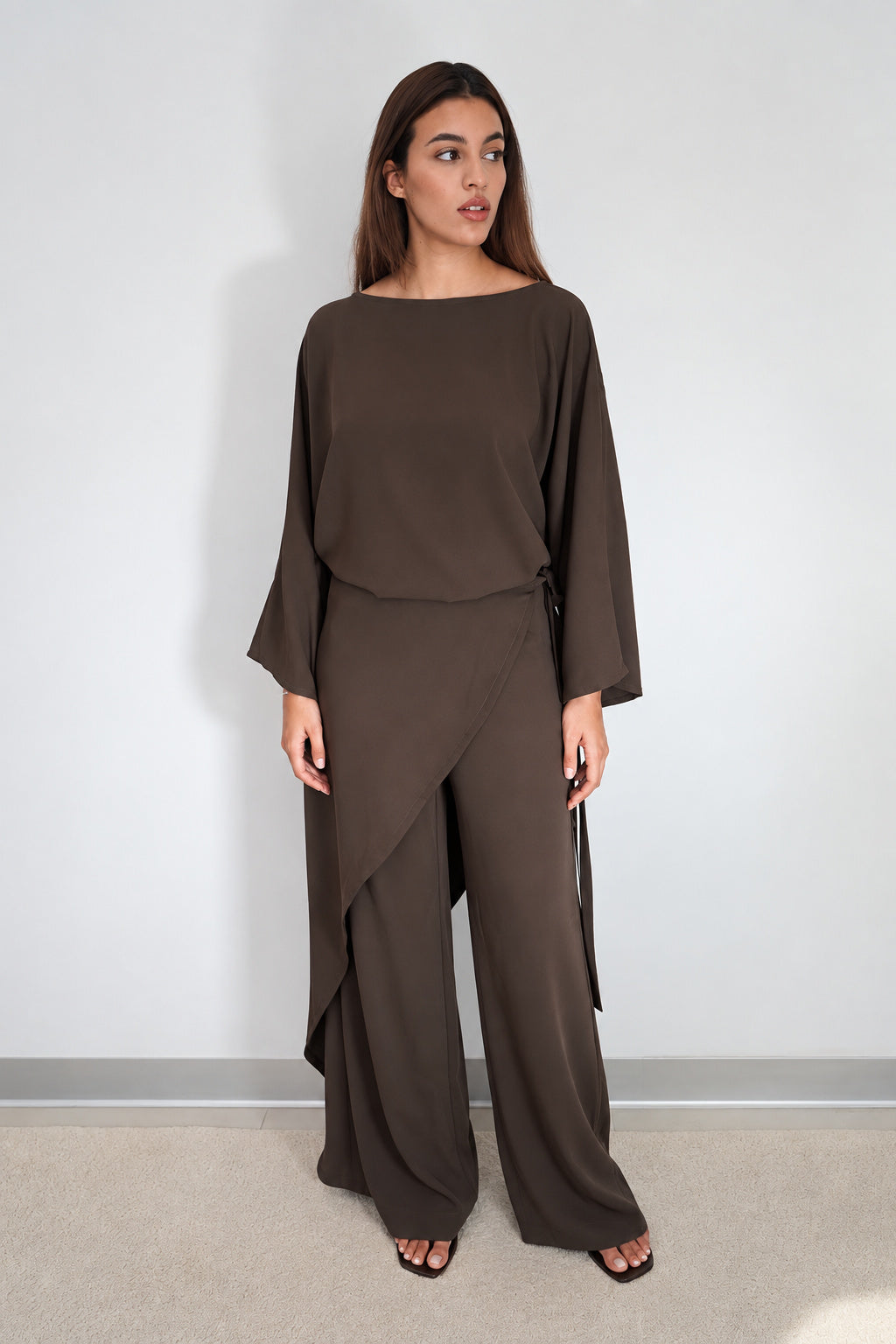 Pantalon jupe Siena marron Taupe