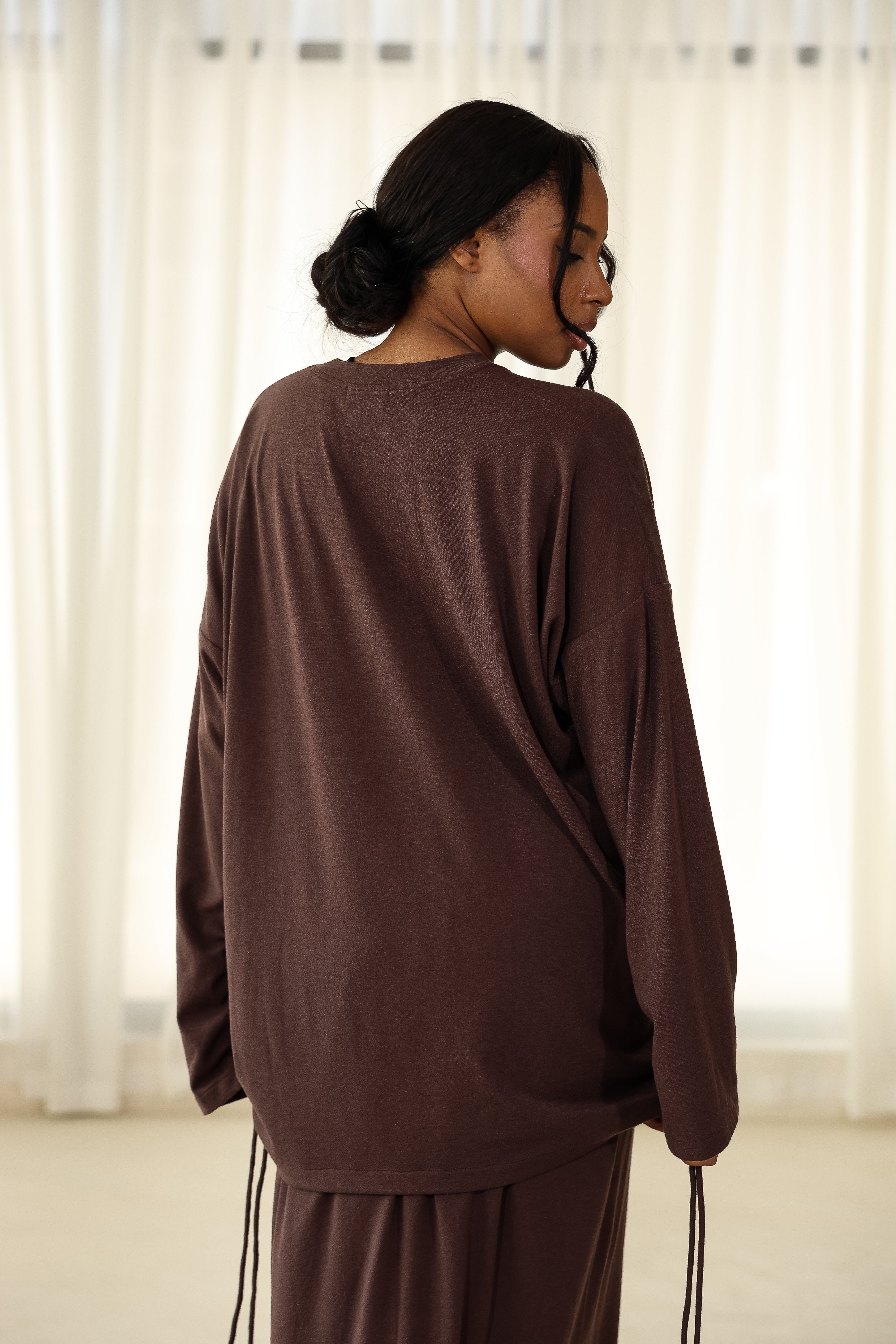 Pull cocoon Marron