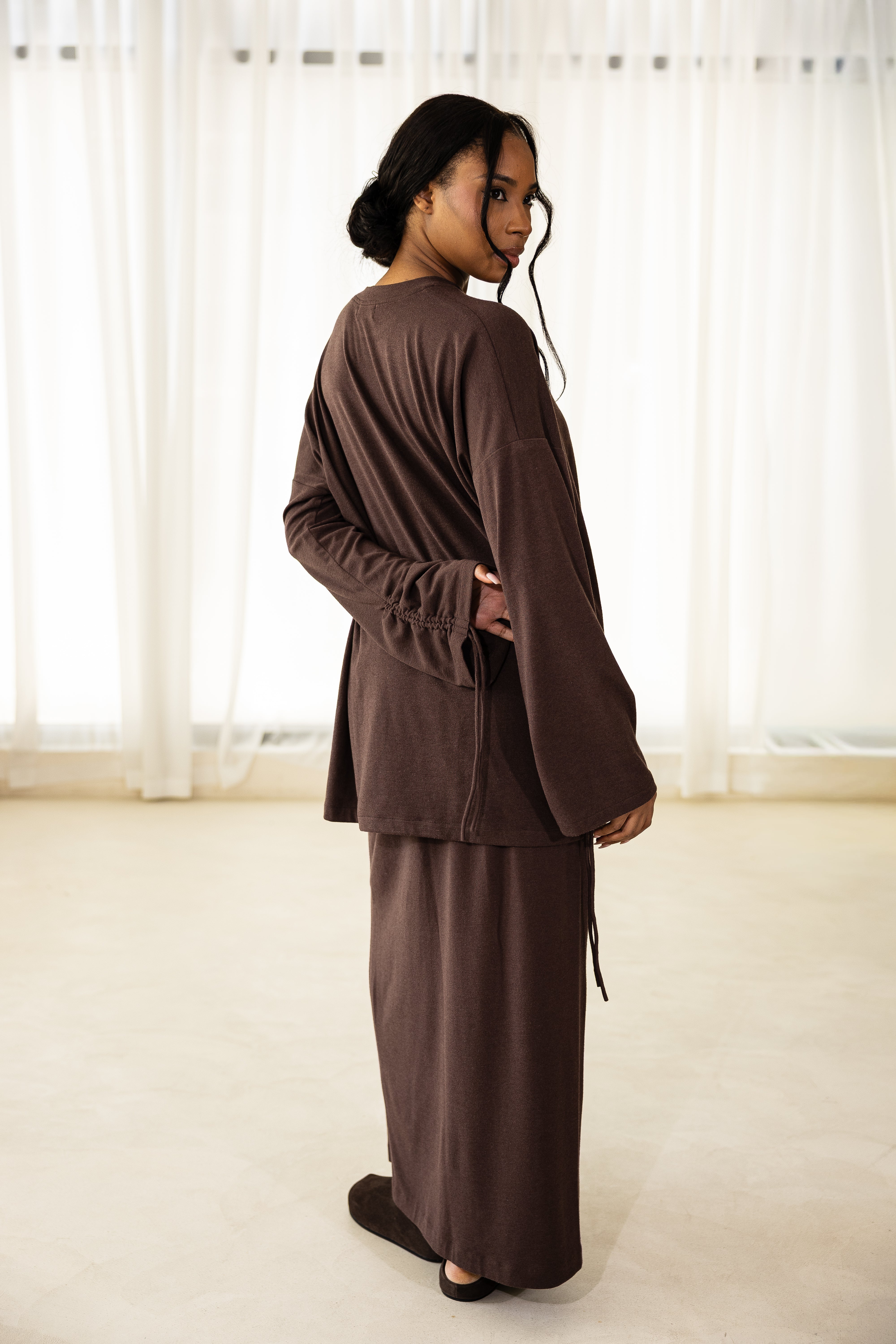 Pull cocoon Marron