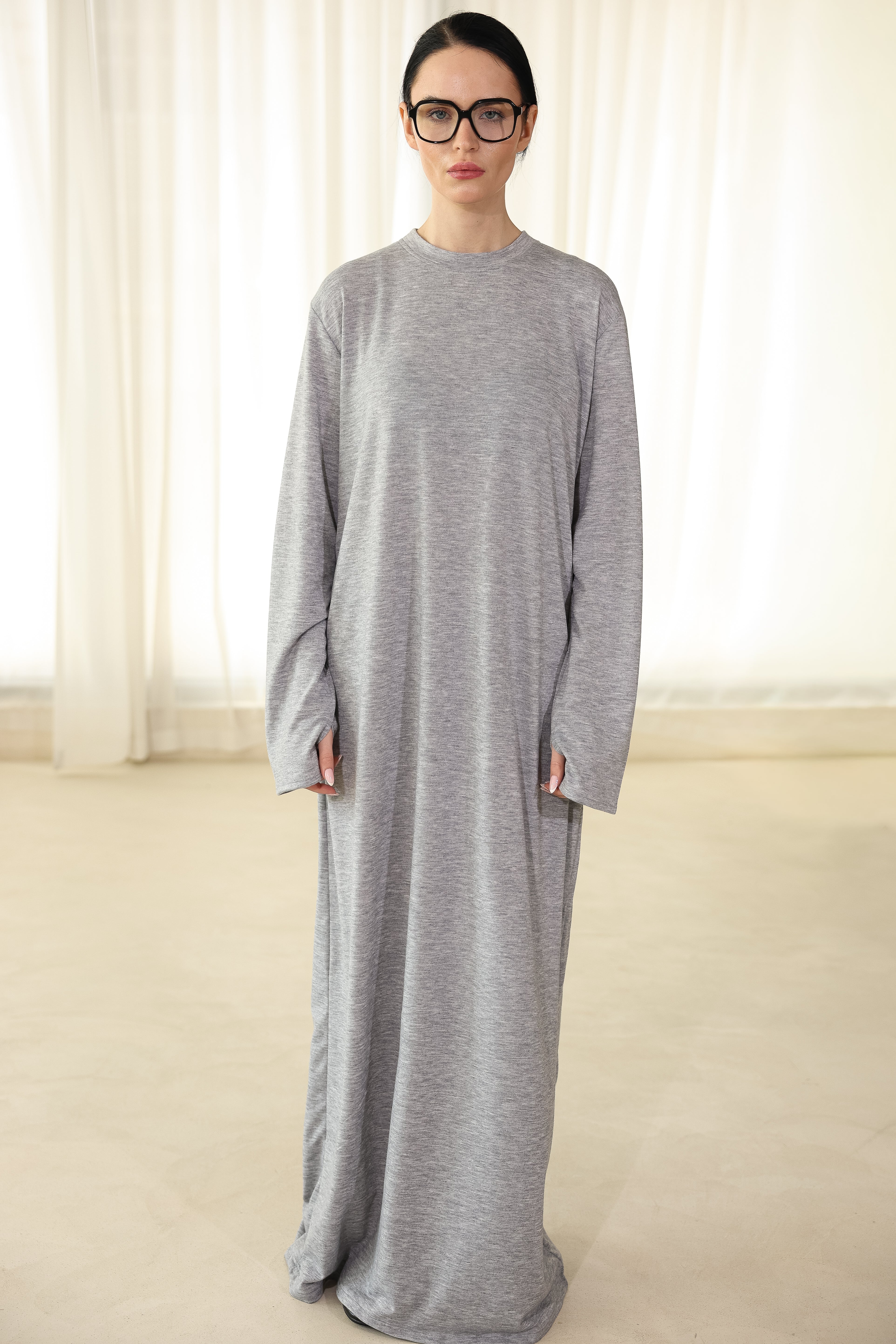 Robe Mitaine Gris chiné