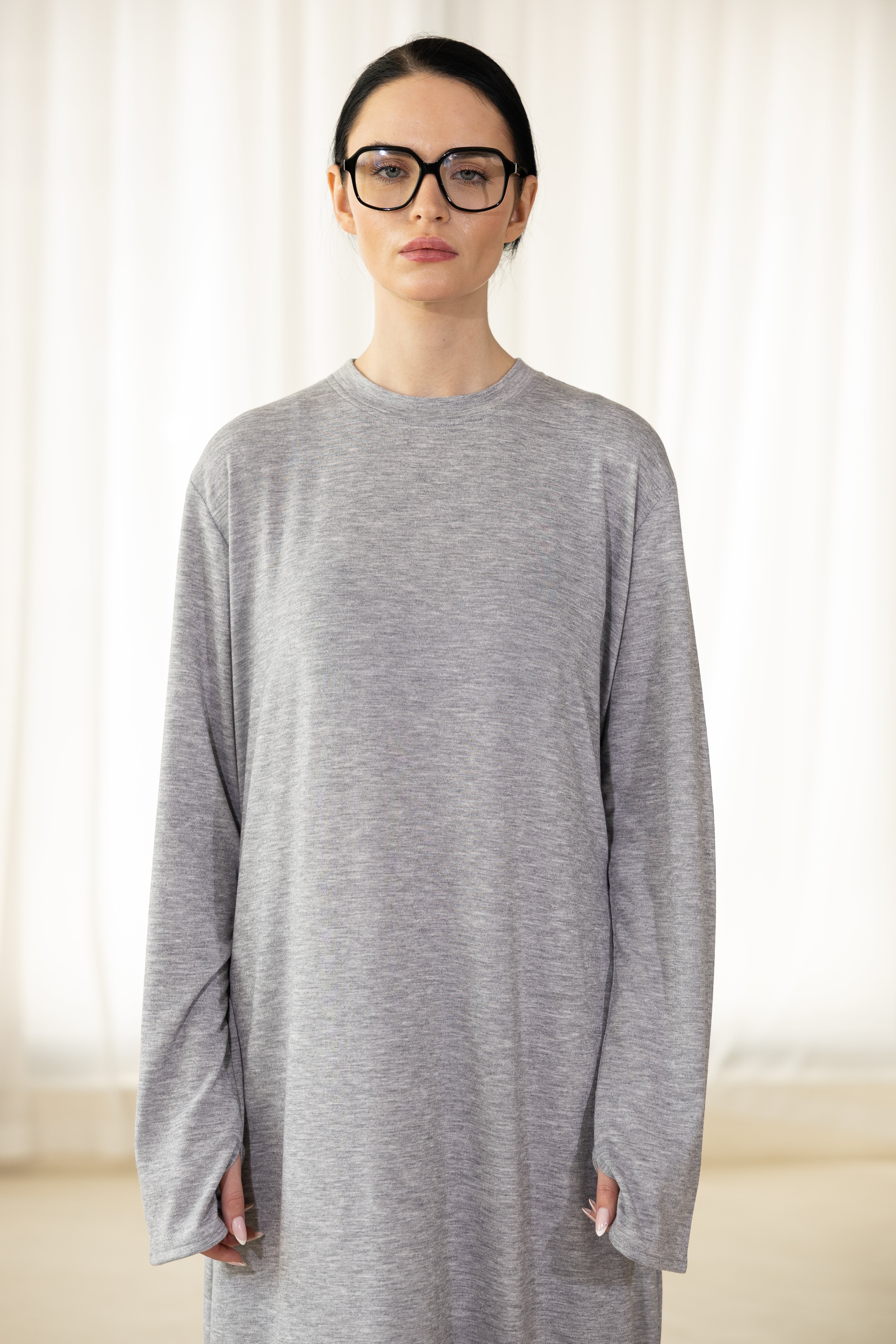 Robe Mitaine Gris chiné
