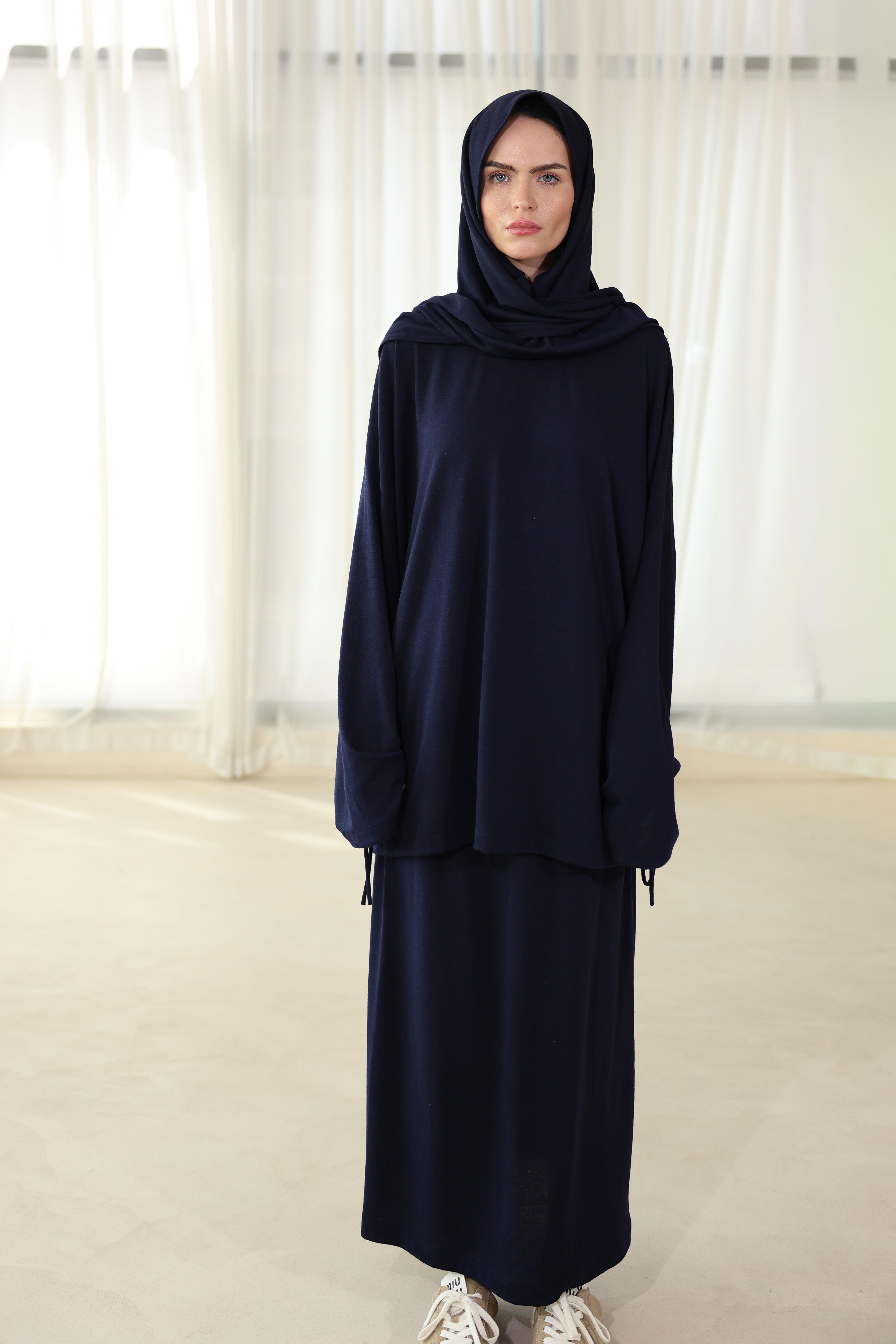 Jupe cocoon bleu nuit