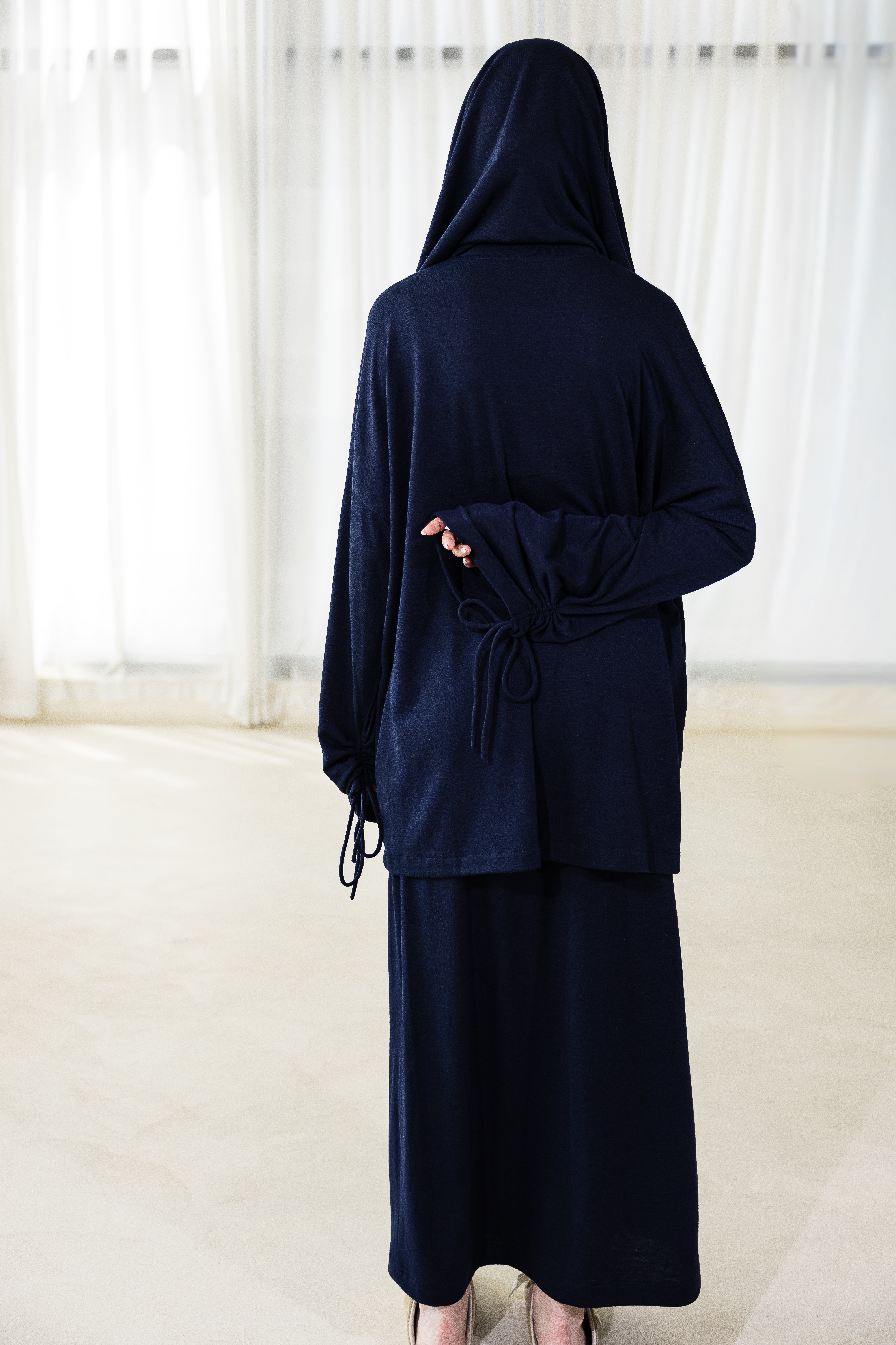 Jupe cocoon bleu nuit