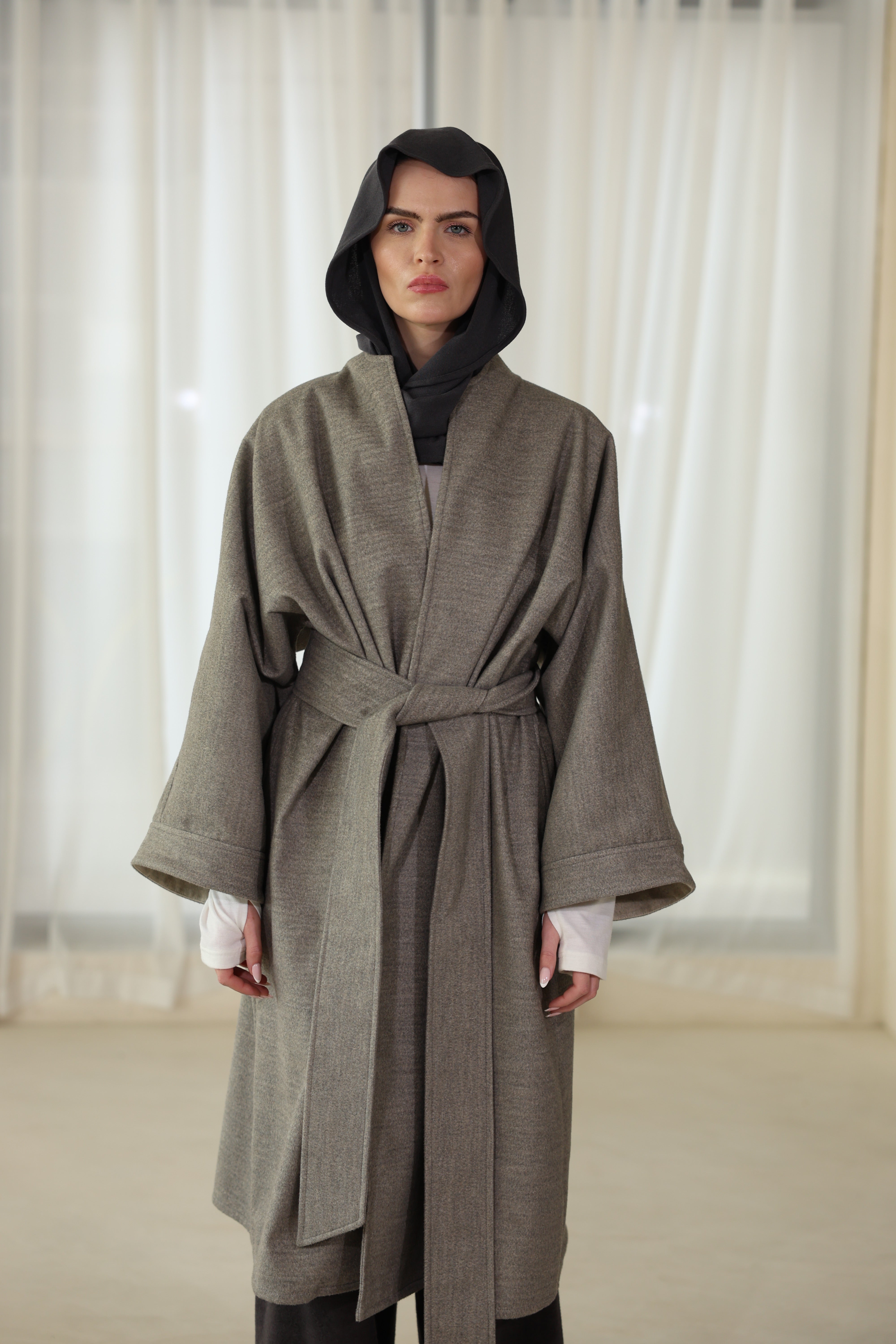 Manteau LYA gris clair chine