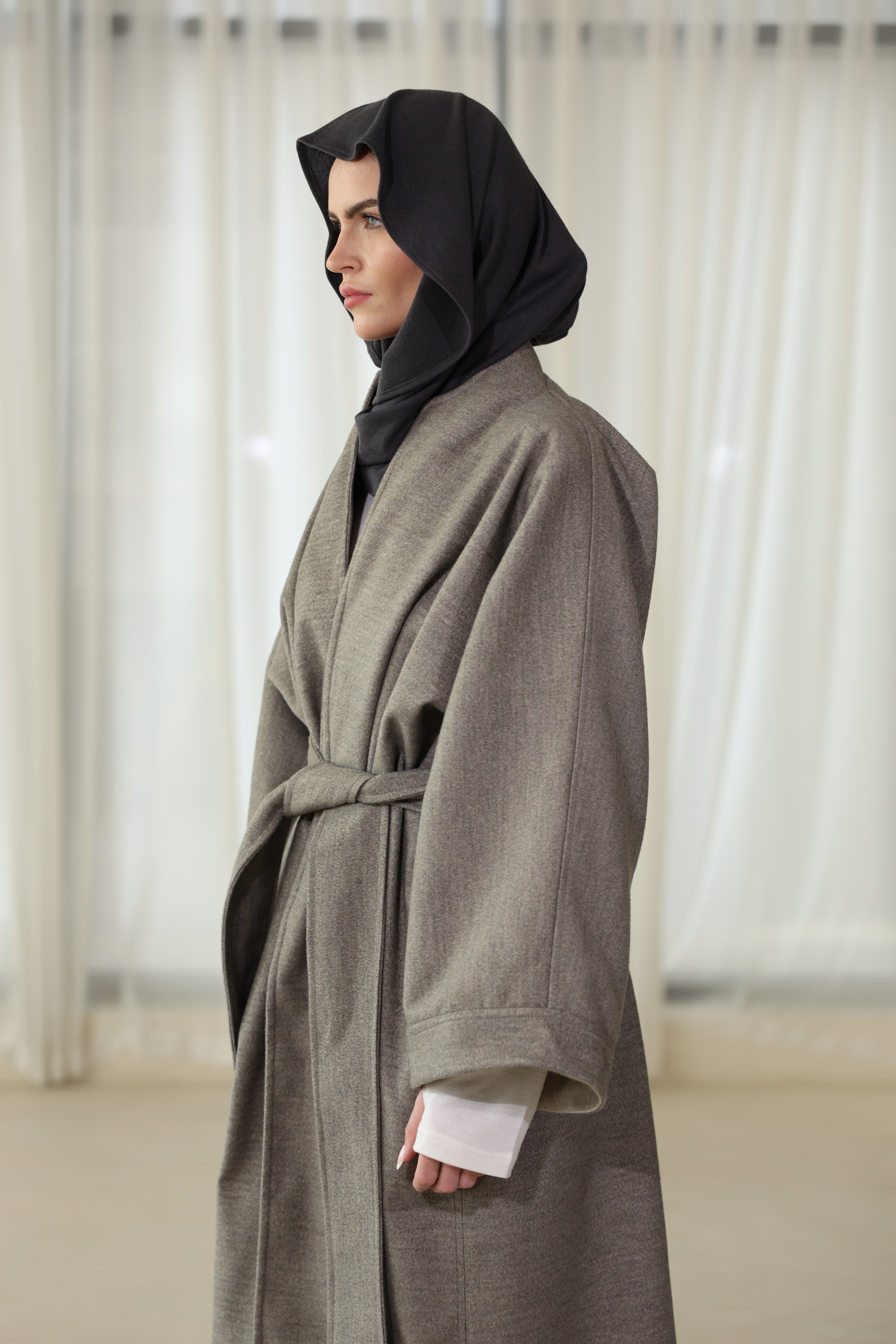 Manteau LYA gris clair chine