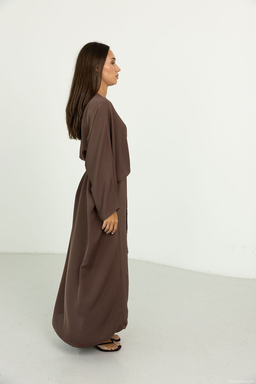 Robe abaya Nida Marron Glacé