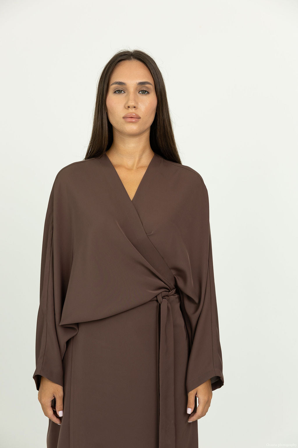 Robe abaya Nida Marron Glacé