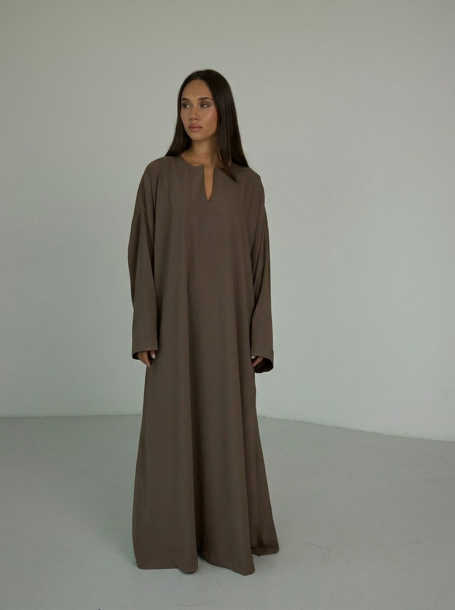 Robe Meli marron taupe