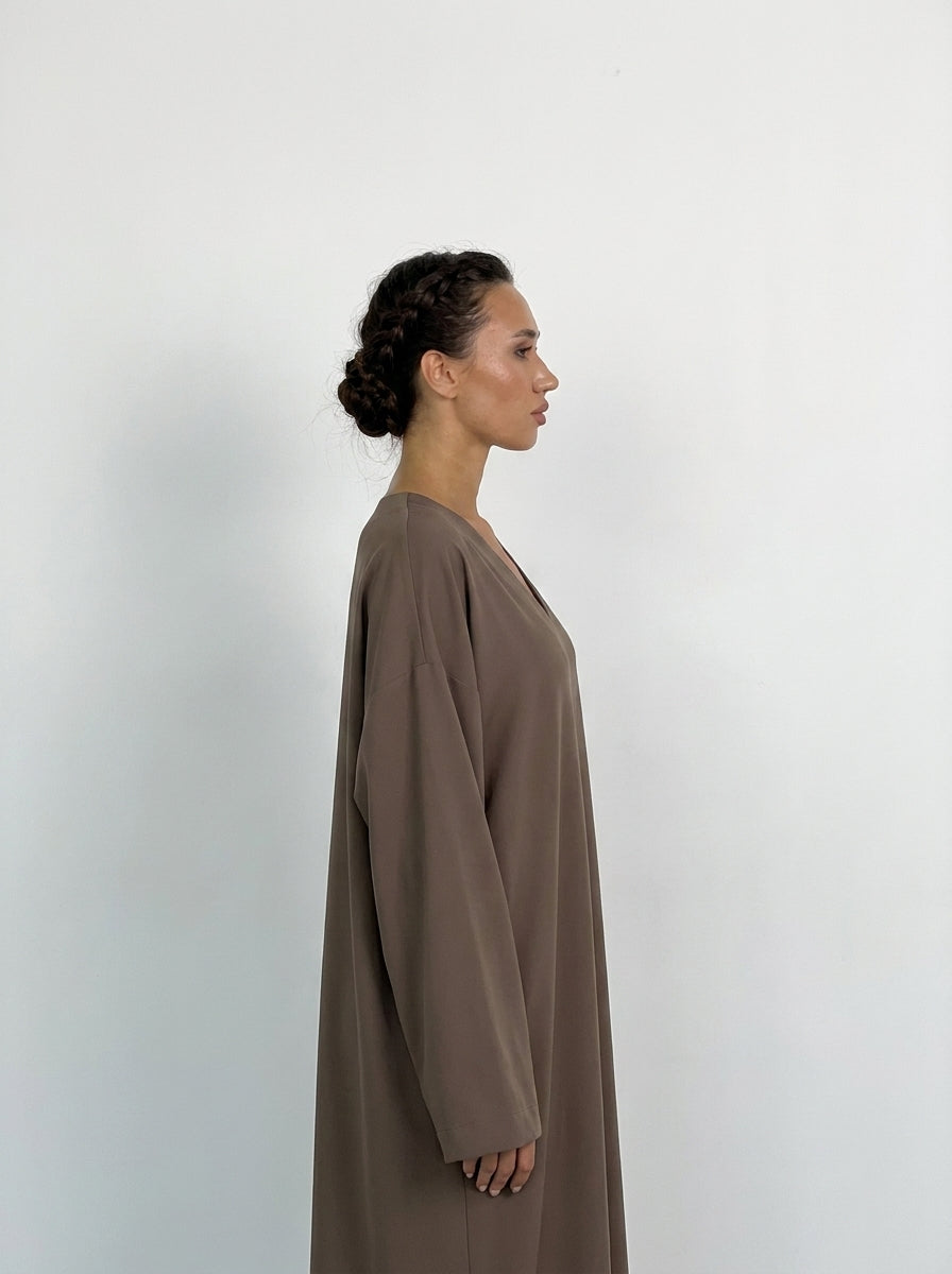 Robe Meli marron taupe